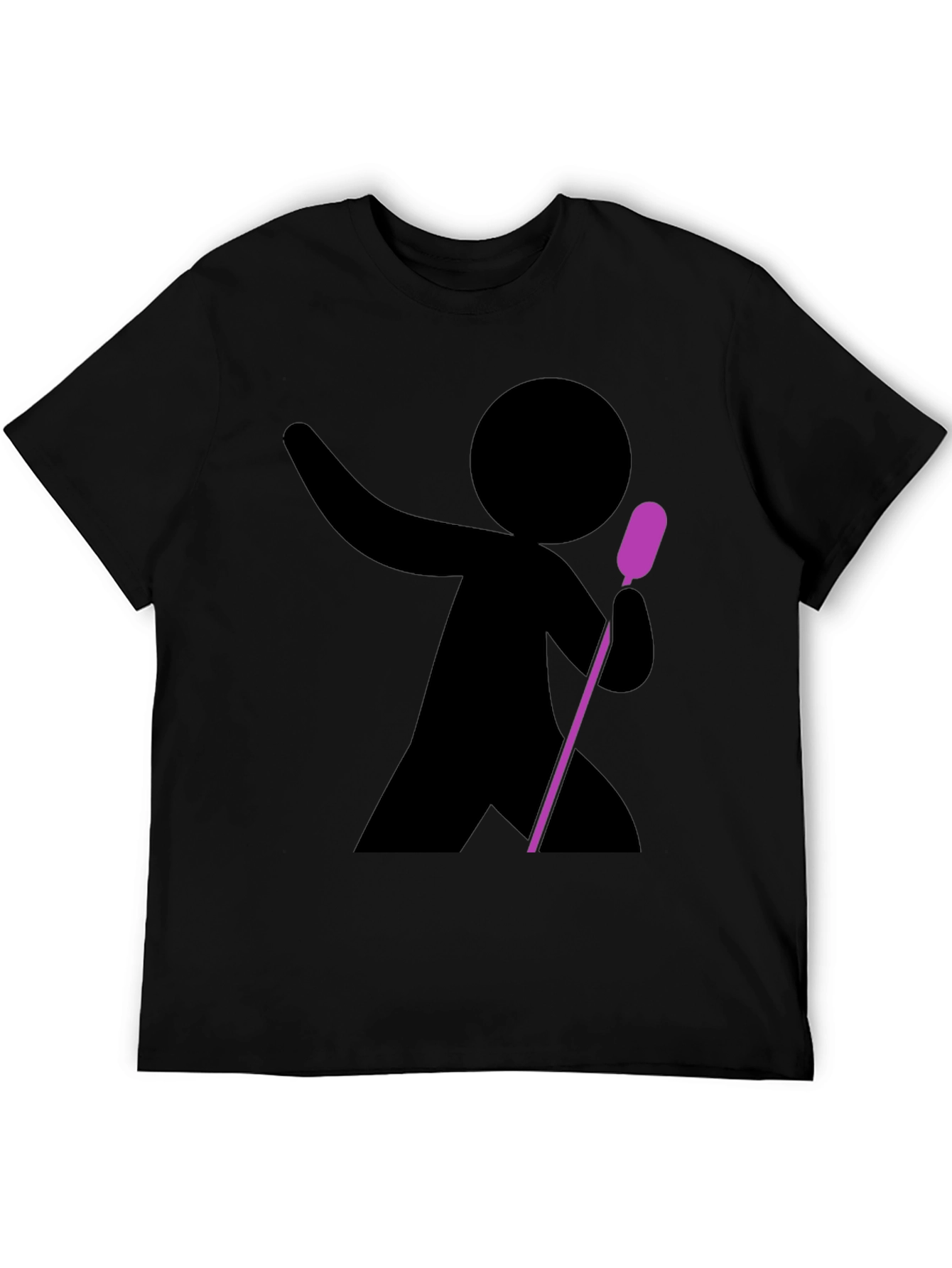 Stick Figure Singer Black T-Shirt