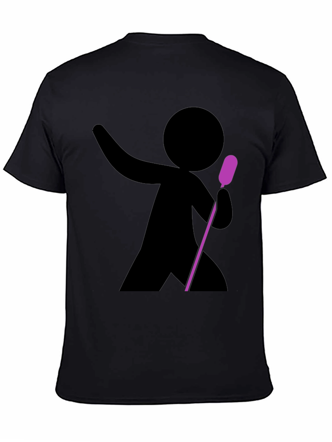Stick Figure Singer Black T-Shirt