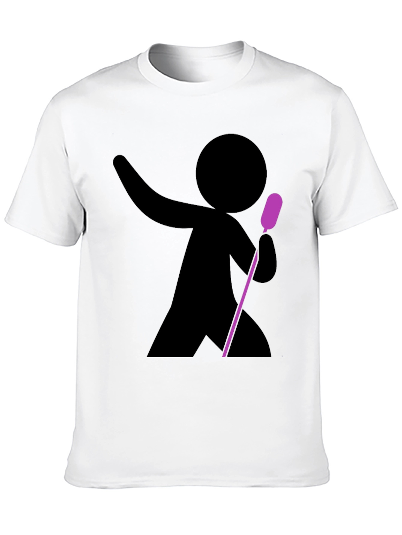 Stick Figure Singer Black T-Shirt