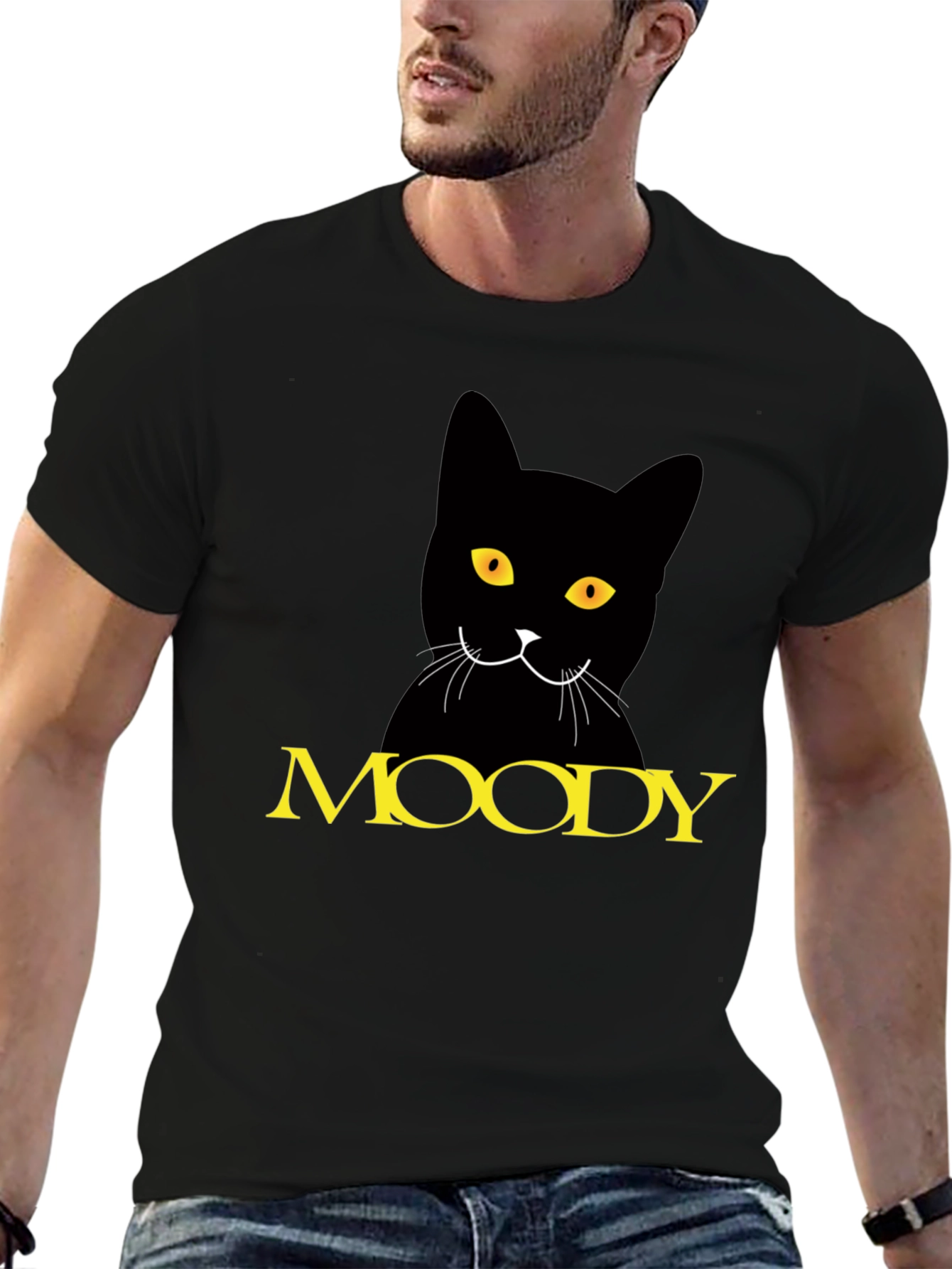 Moody Cat Black T-Shirt