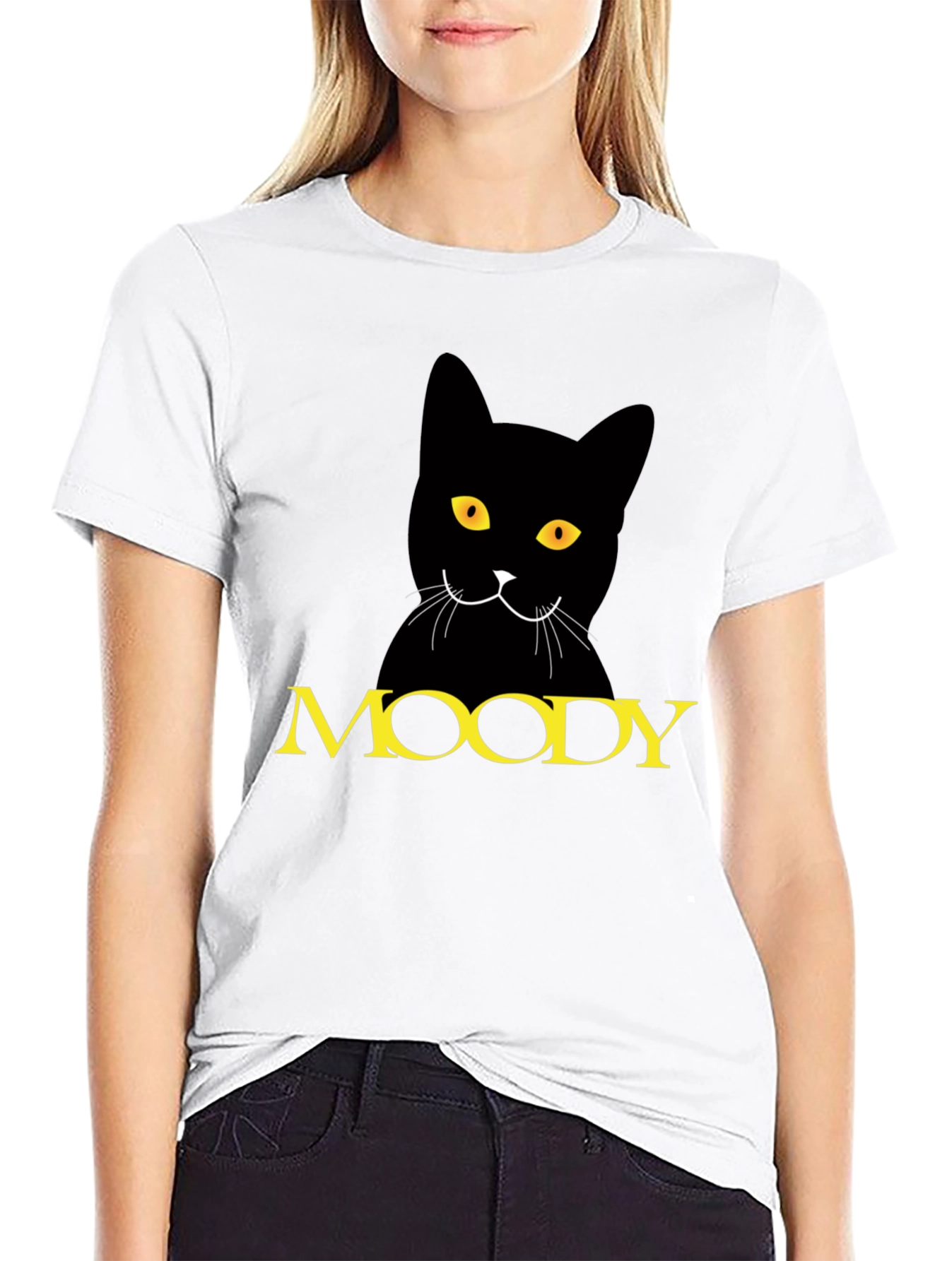 Moody Cat Black T-Shirt