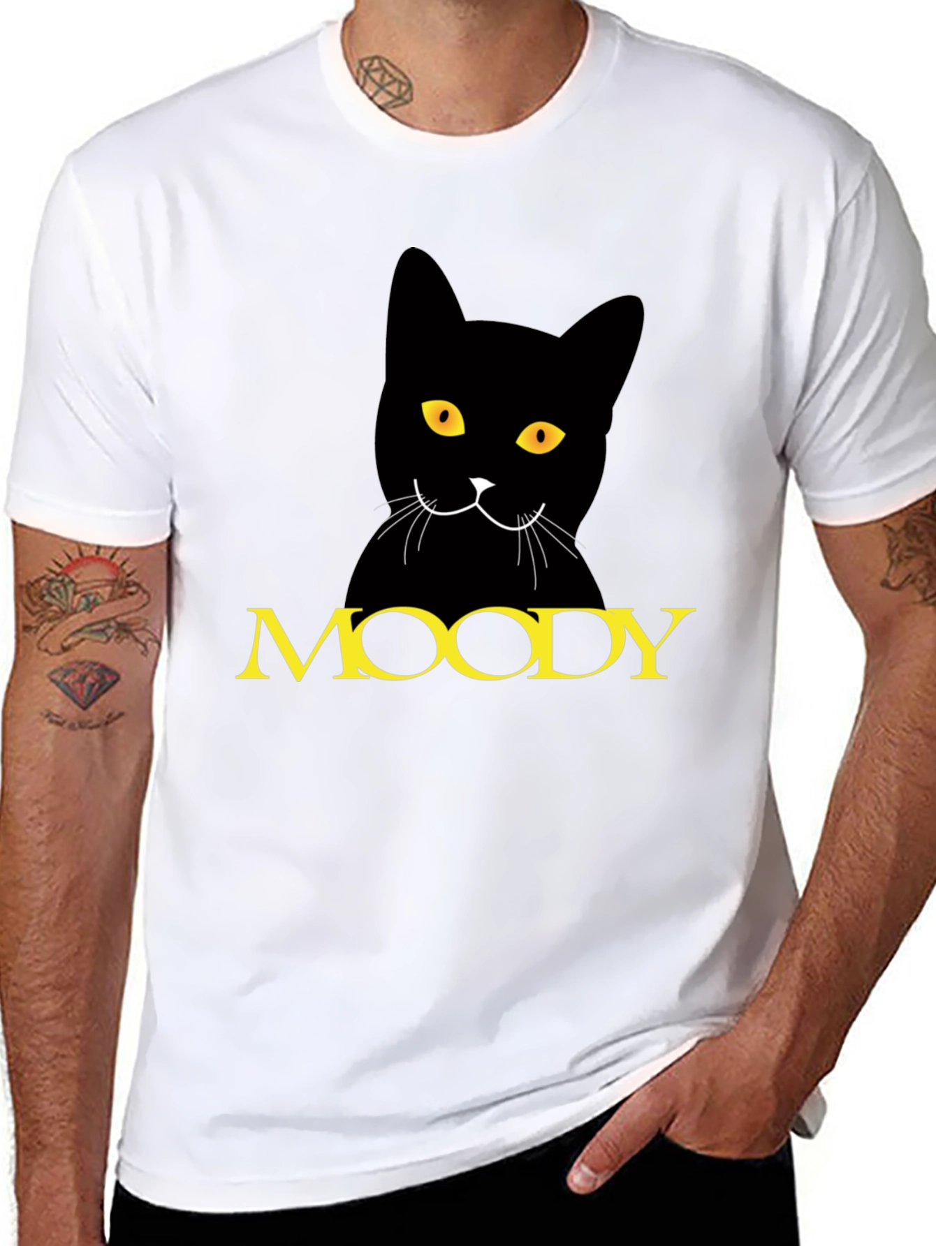 Moody Cat Black T-Shirt