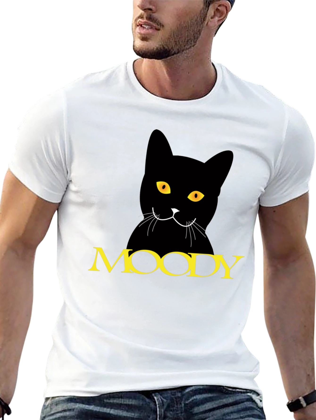 Moody Cat Black T-Shirt