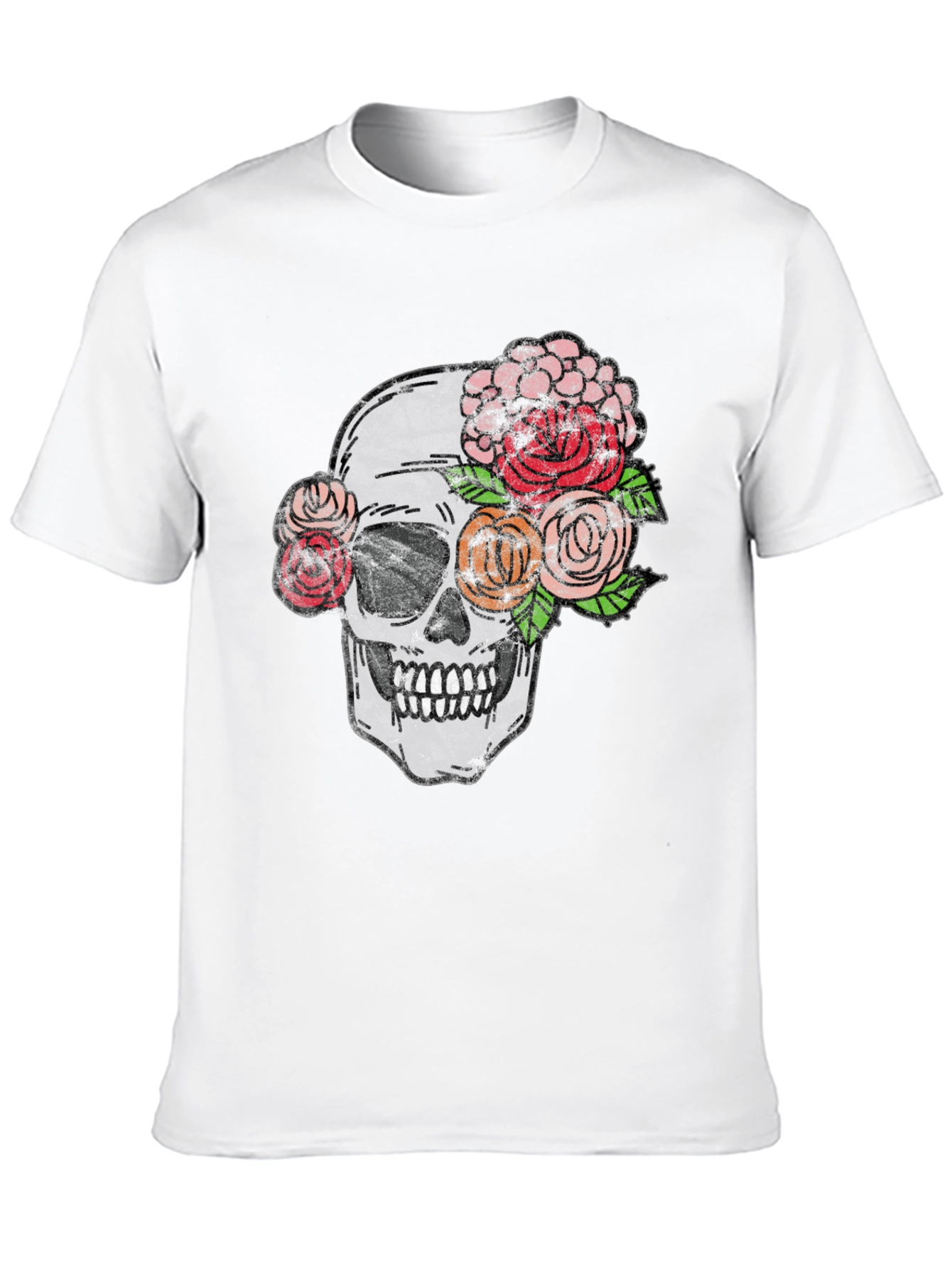 Skull & Roses Graphic Tee - Unisex Black T-Shirt