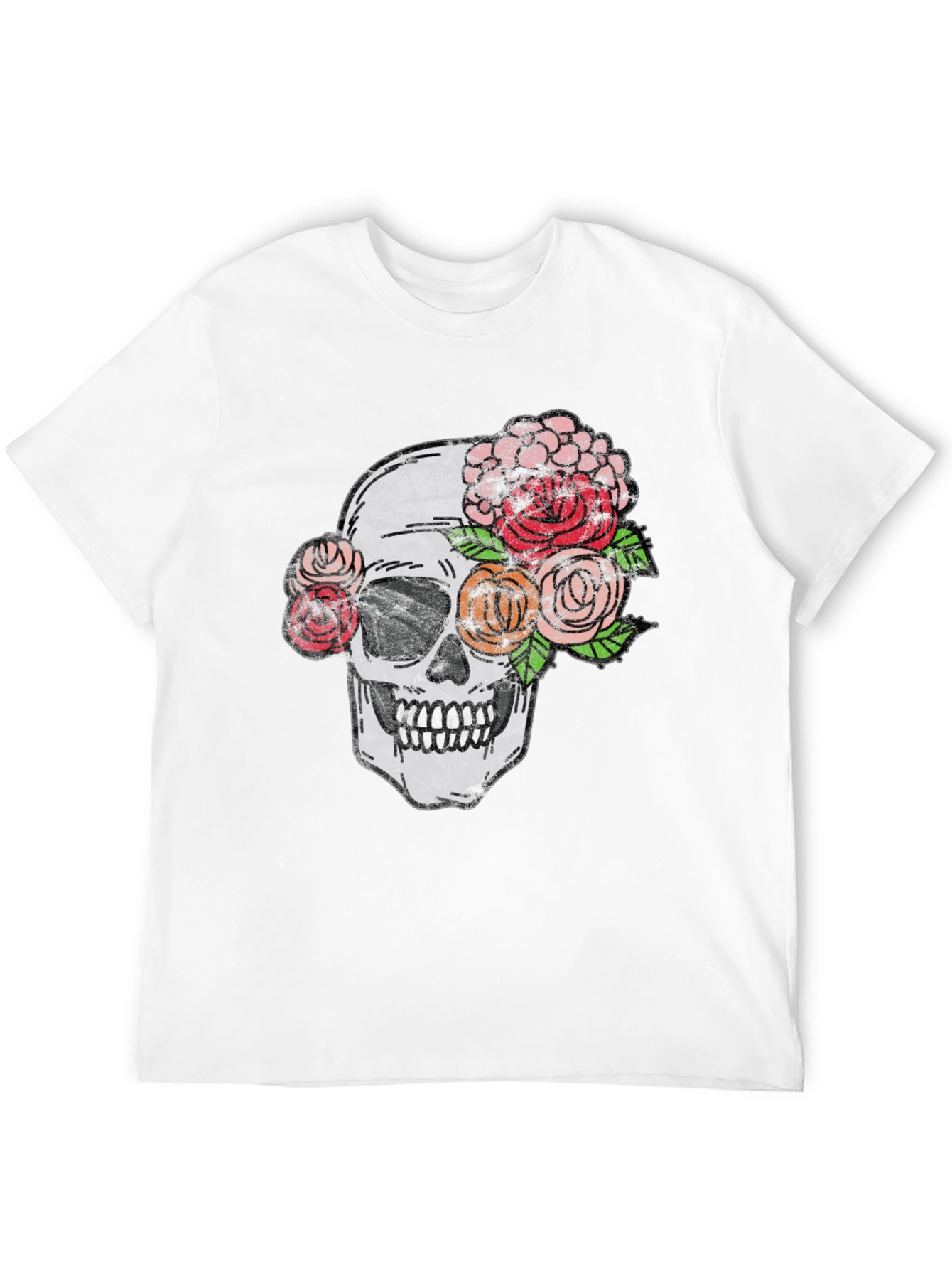 Skull & Roses Graphic Tee - Unisex Black T-Shirt