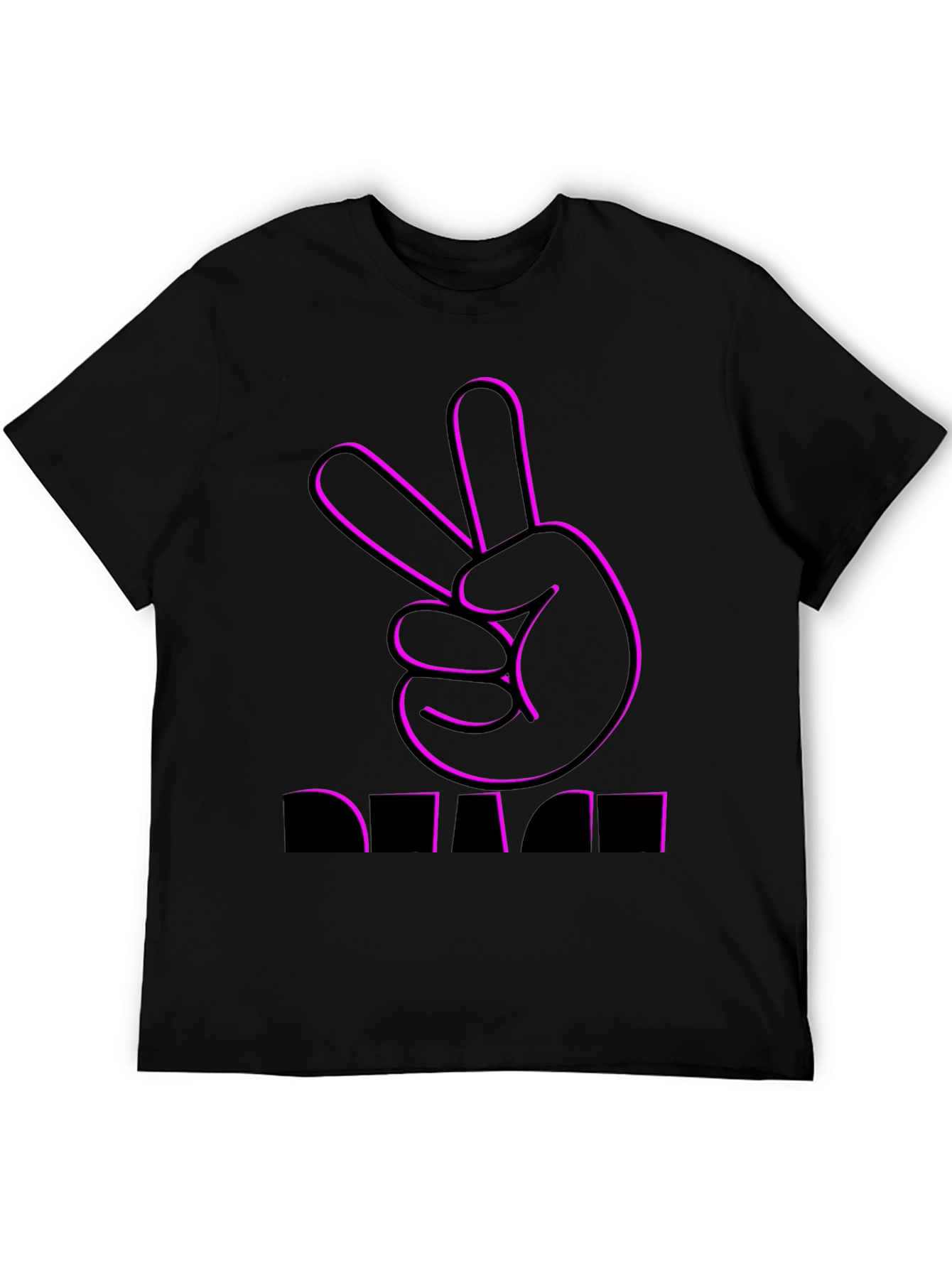 Peace Sign Graphic Tee - Black
