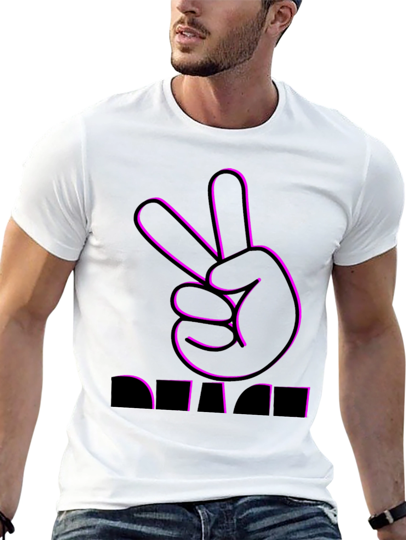 Peace Sign Graphic Tee - Black