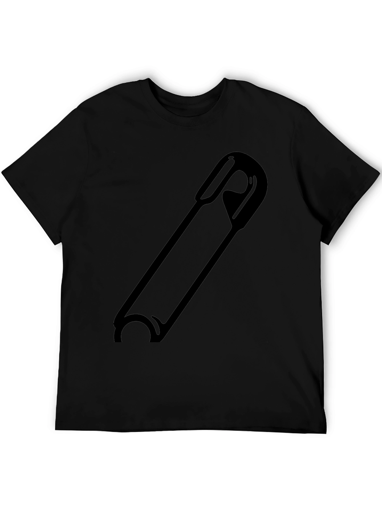 Safety Pin Graphic Black T-Shirt