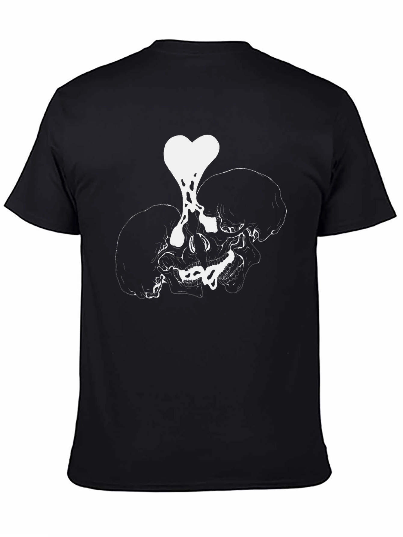Skull Heart Graphic Tee - Black