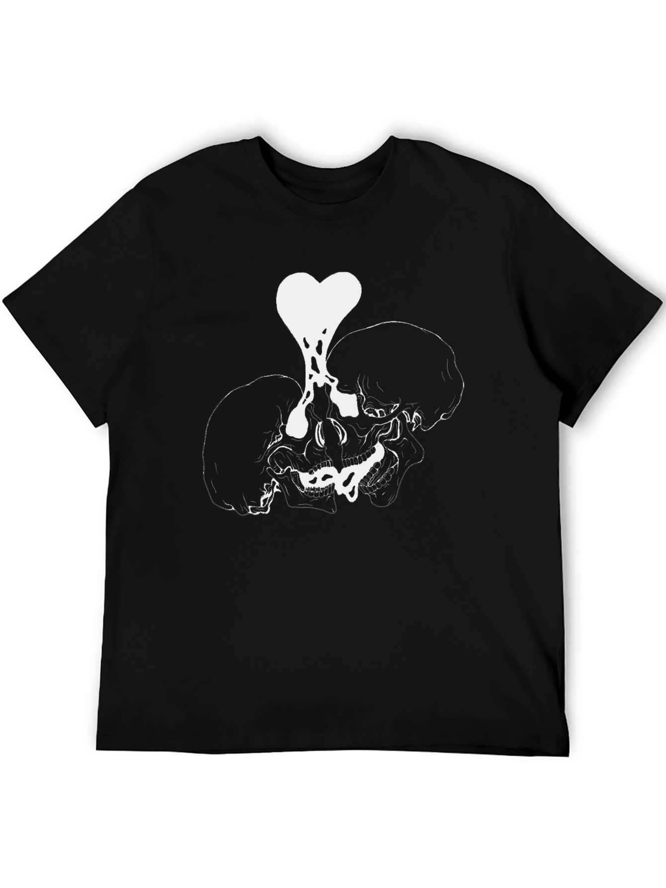 Skull Heart Graphic Tee - Black