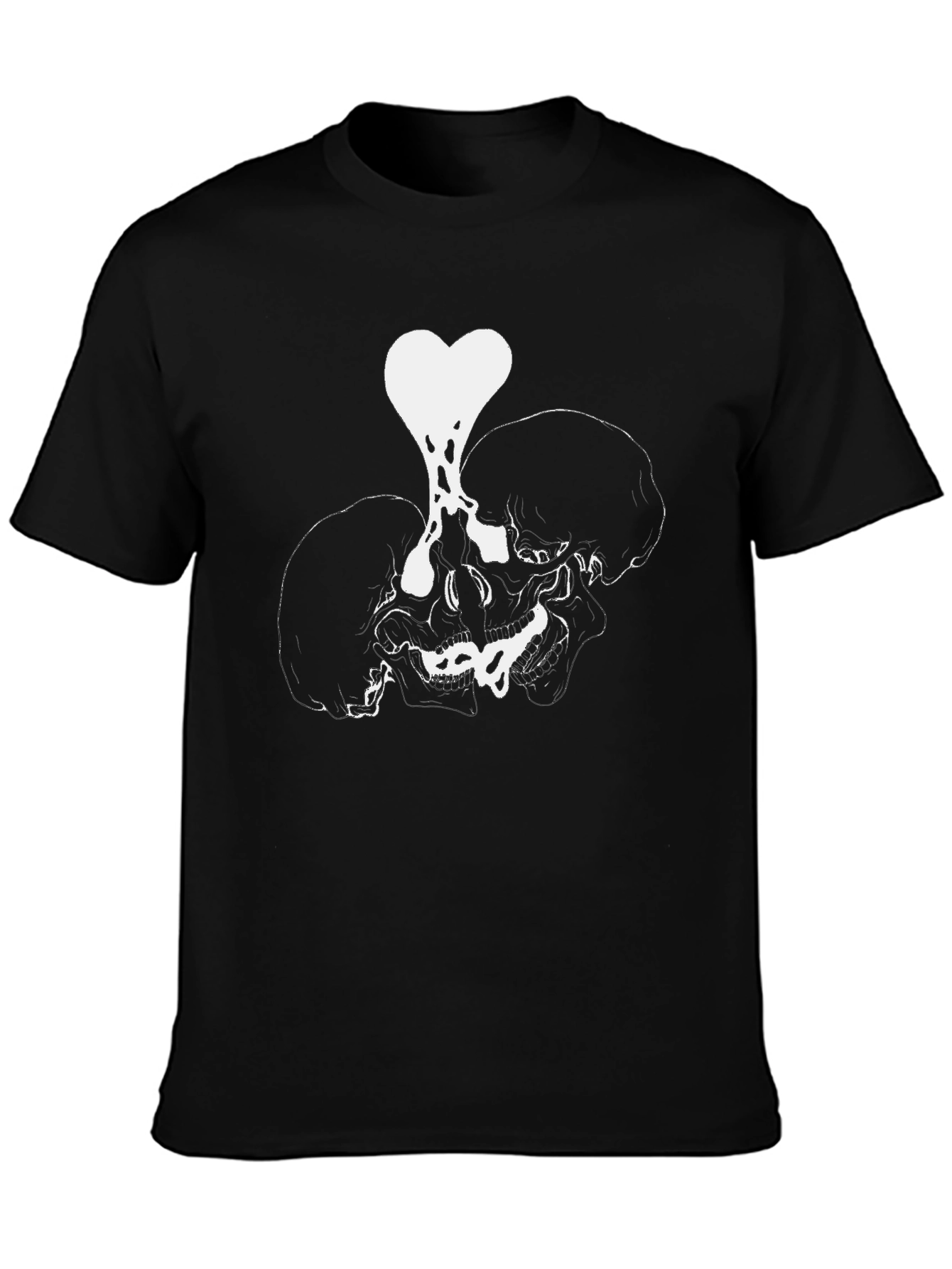 Skull Heart Graphic Tee - Black