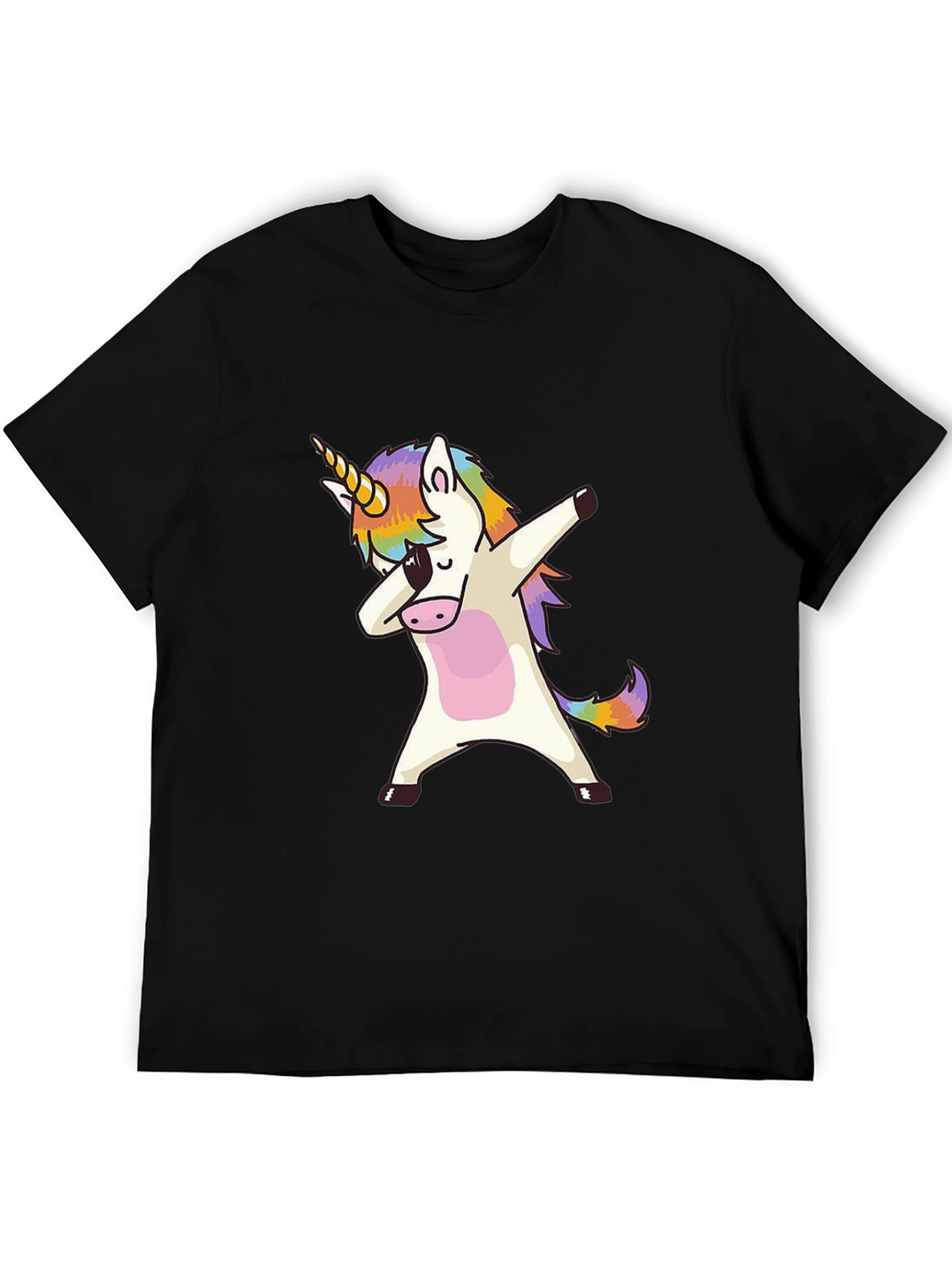 Dabbing Unicorn Graphic Tee - Black