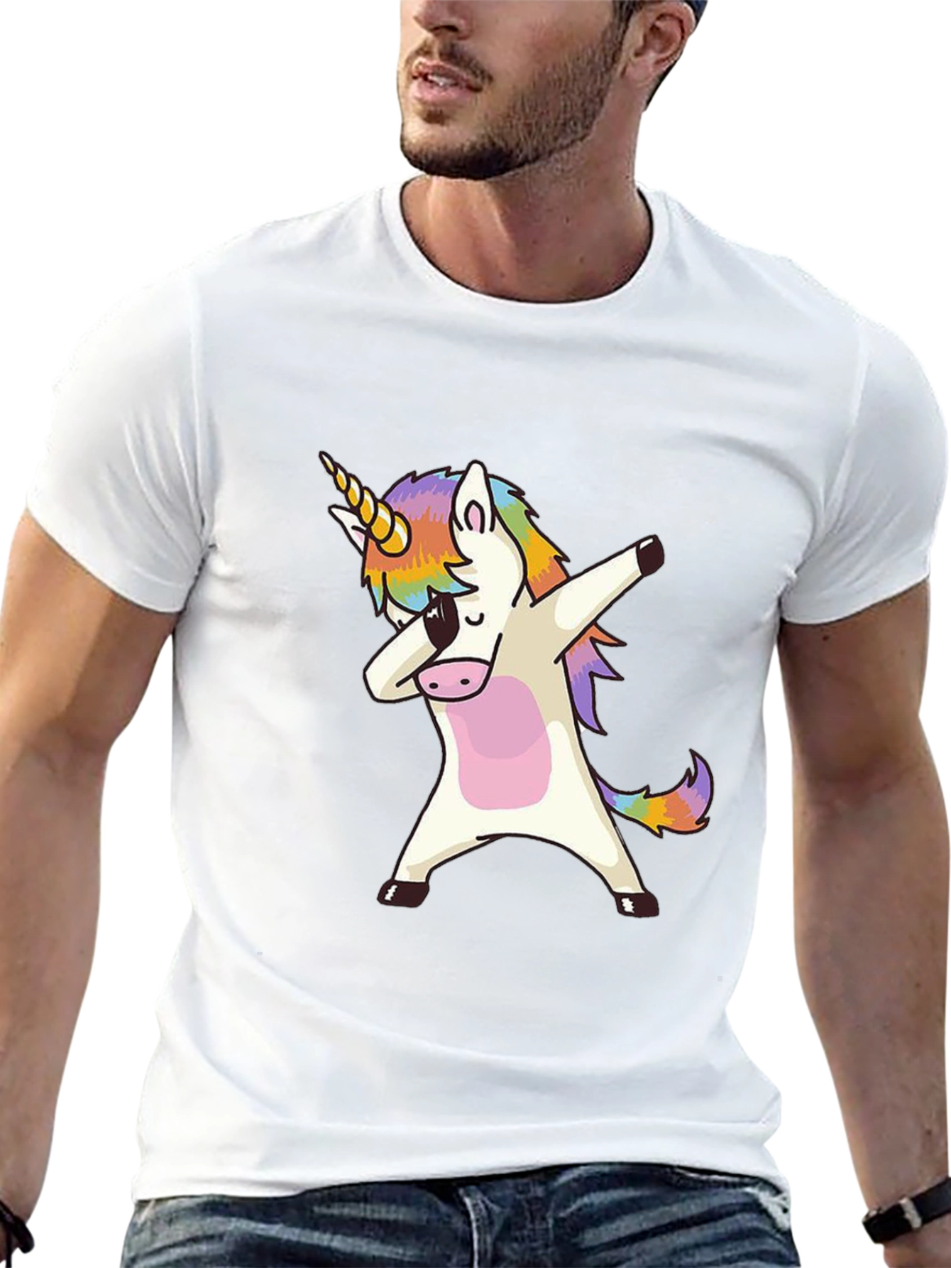 Dabbing Unicorn Graphic Tee - Black