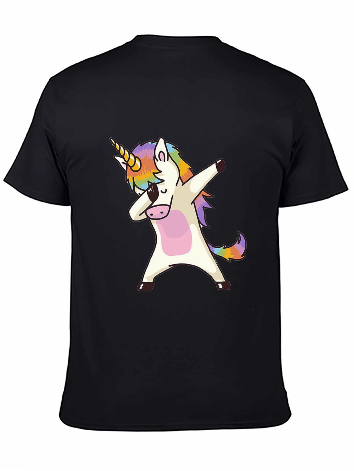 Dabbing Unicorn Graphic Tee - Black