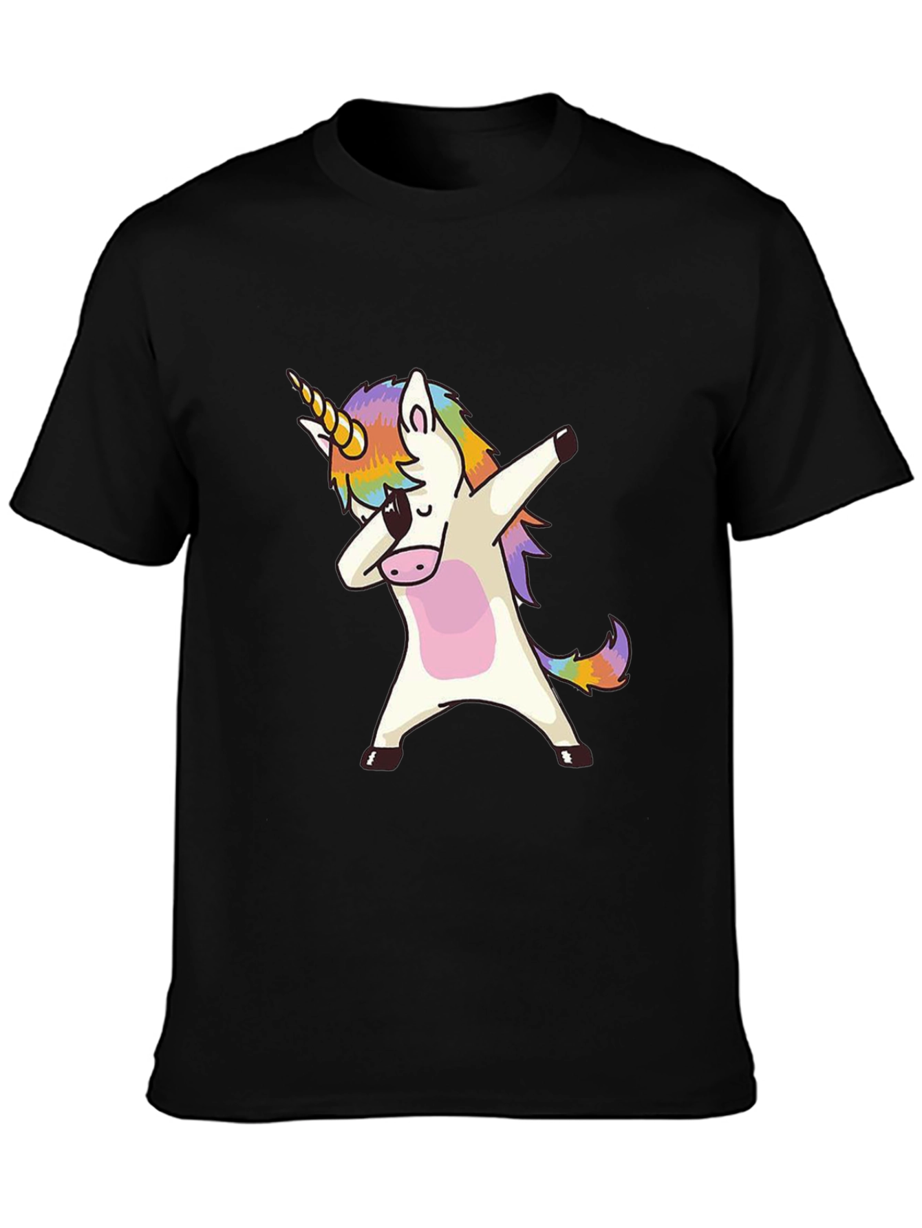 Dabbing Unicorn Graphic Tee - Black