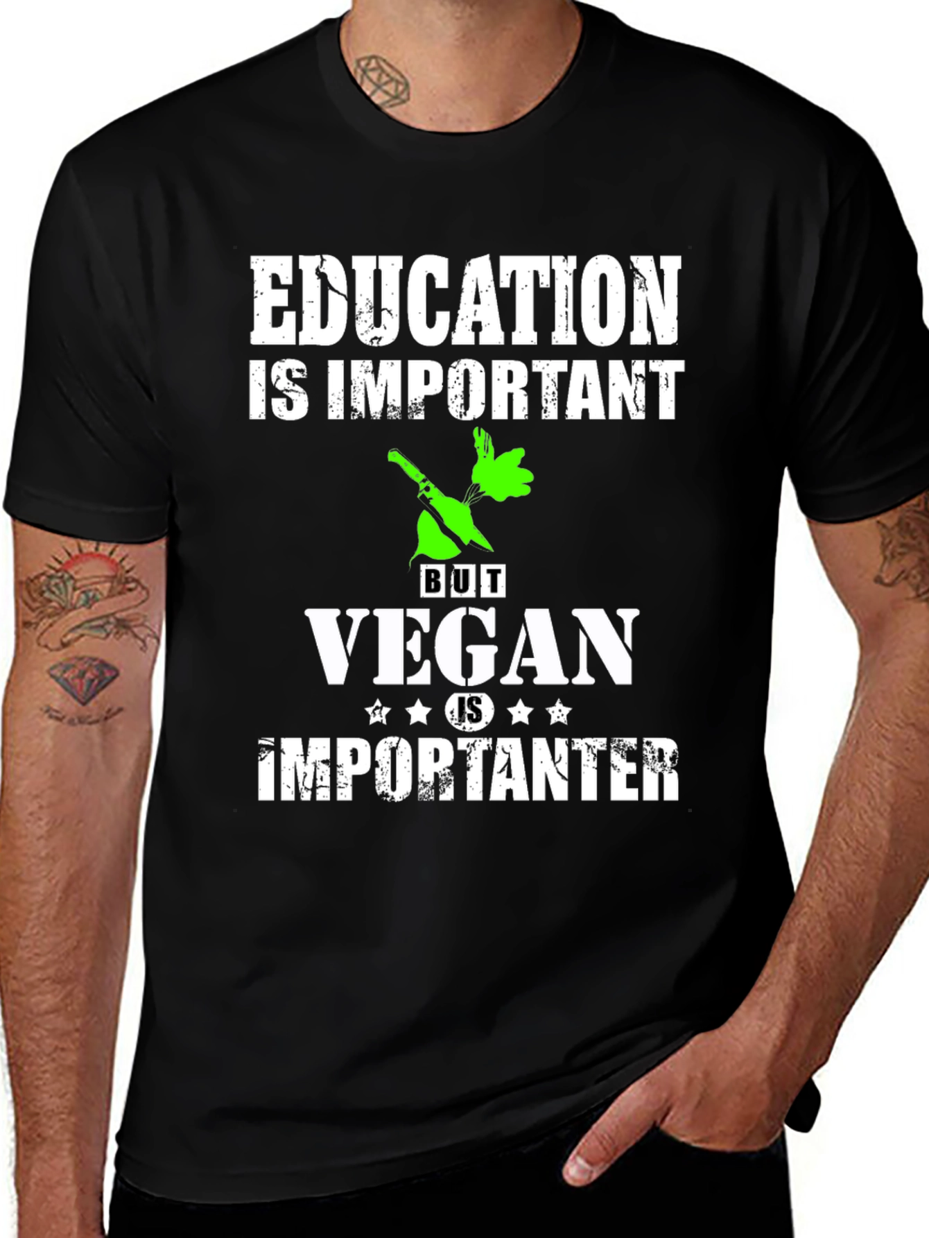 Education Important But Vegan Is Importanter T-Shirt