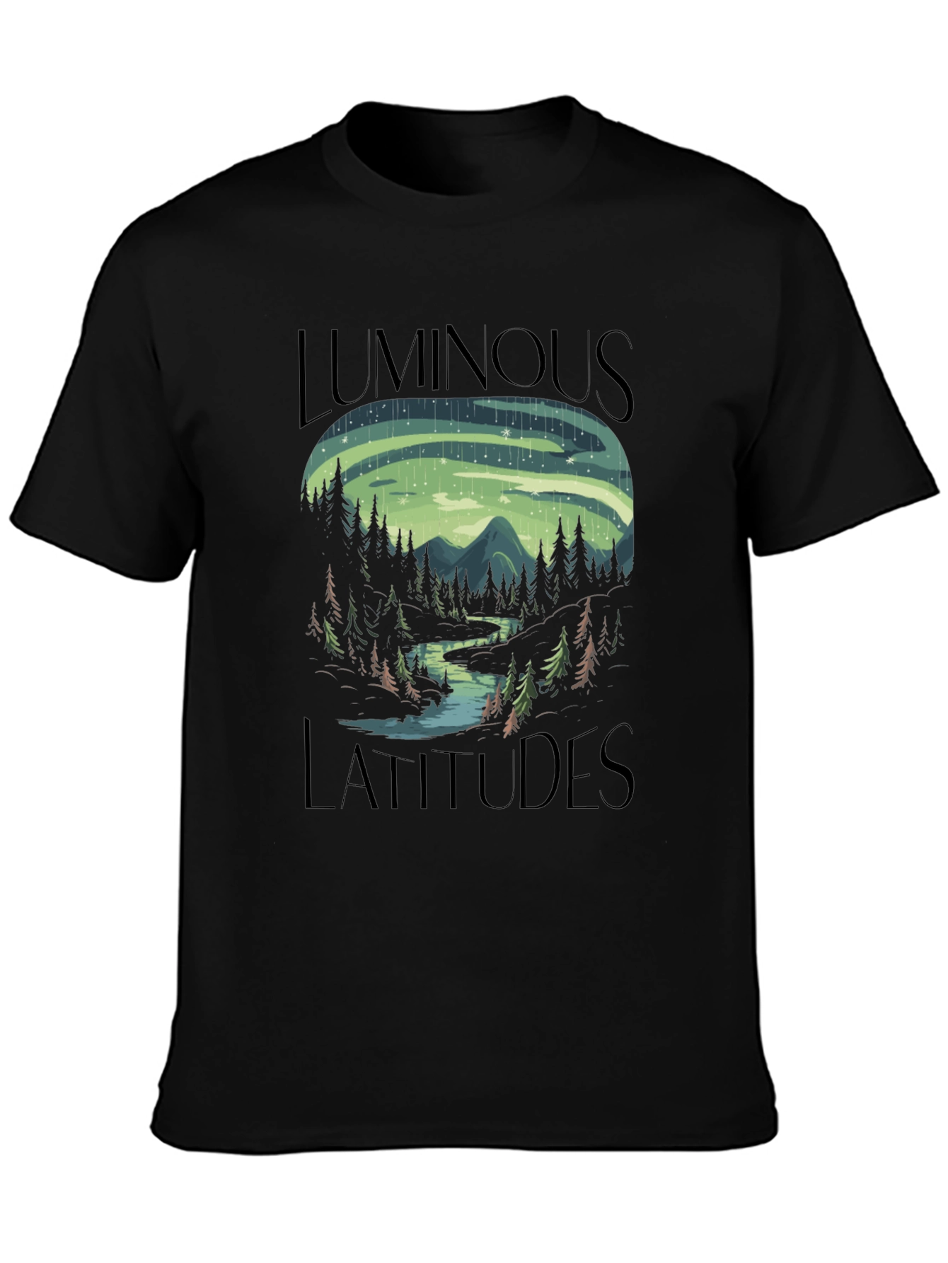 Luminous Latitudes Graphic Tee - Northern Lights Design