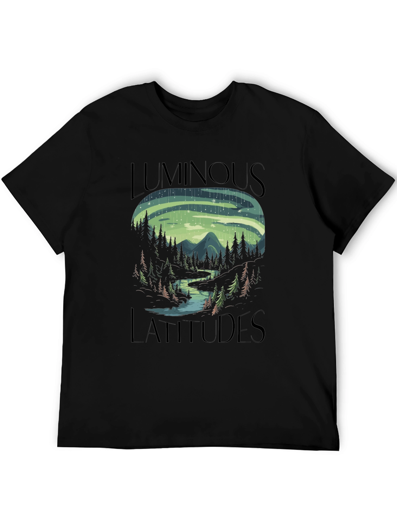 Luminous Latitudes Graphic Tee - Northern Lights Design