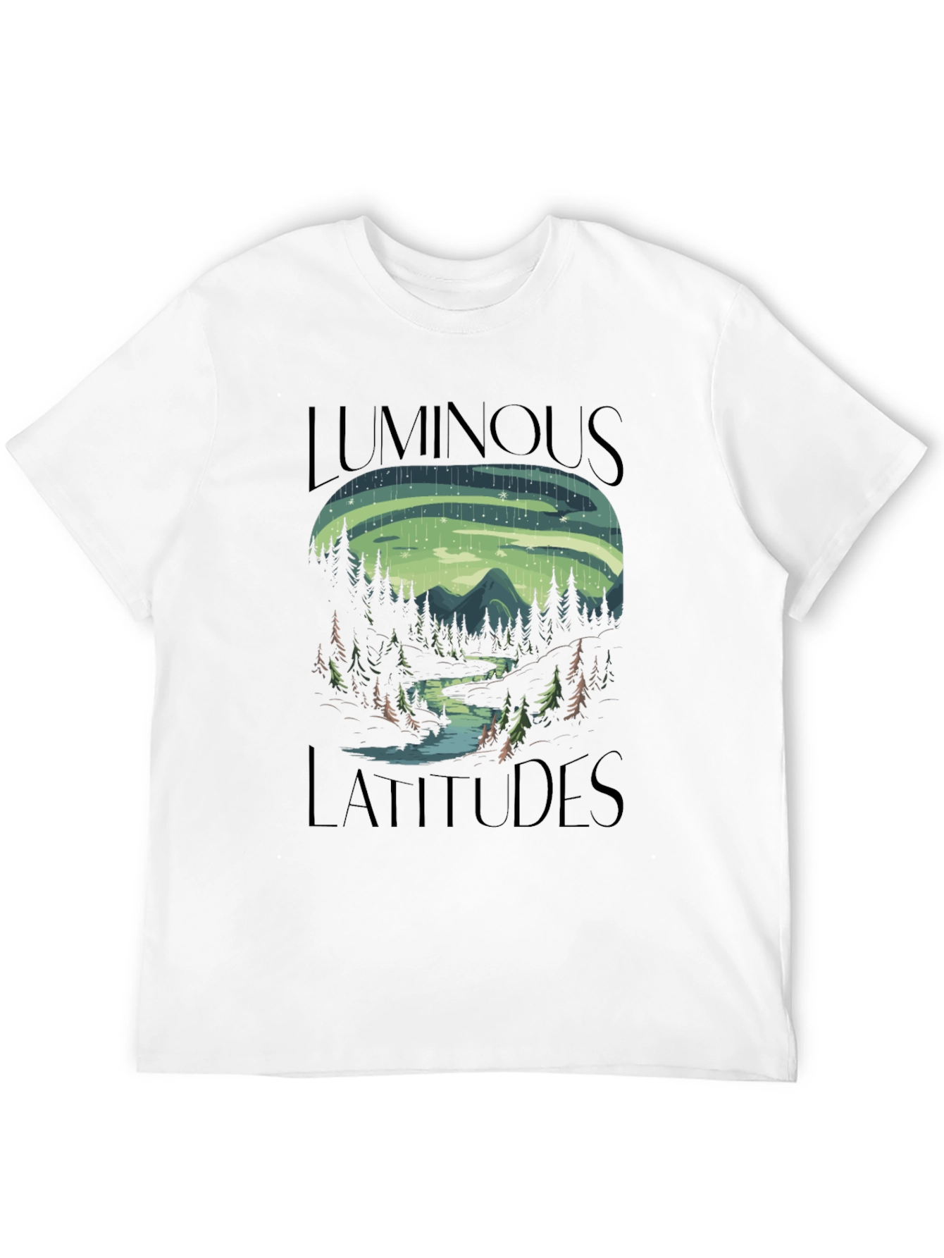 Luminous Latitudes Graphic Tee - Northern Lights Design