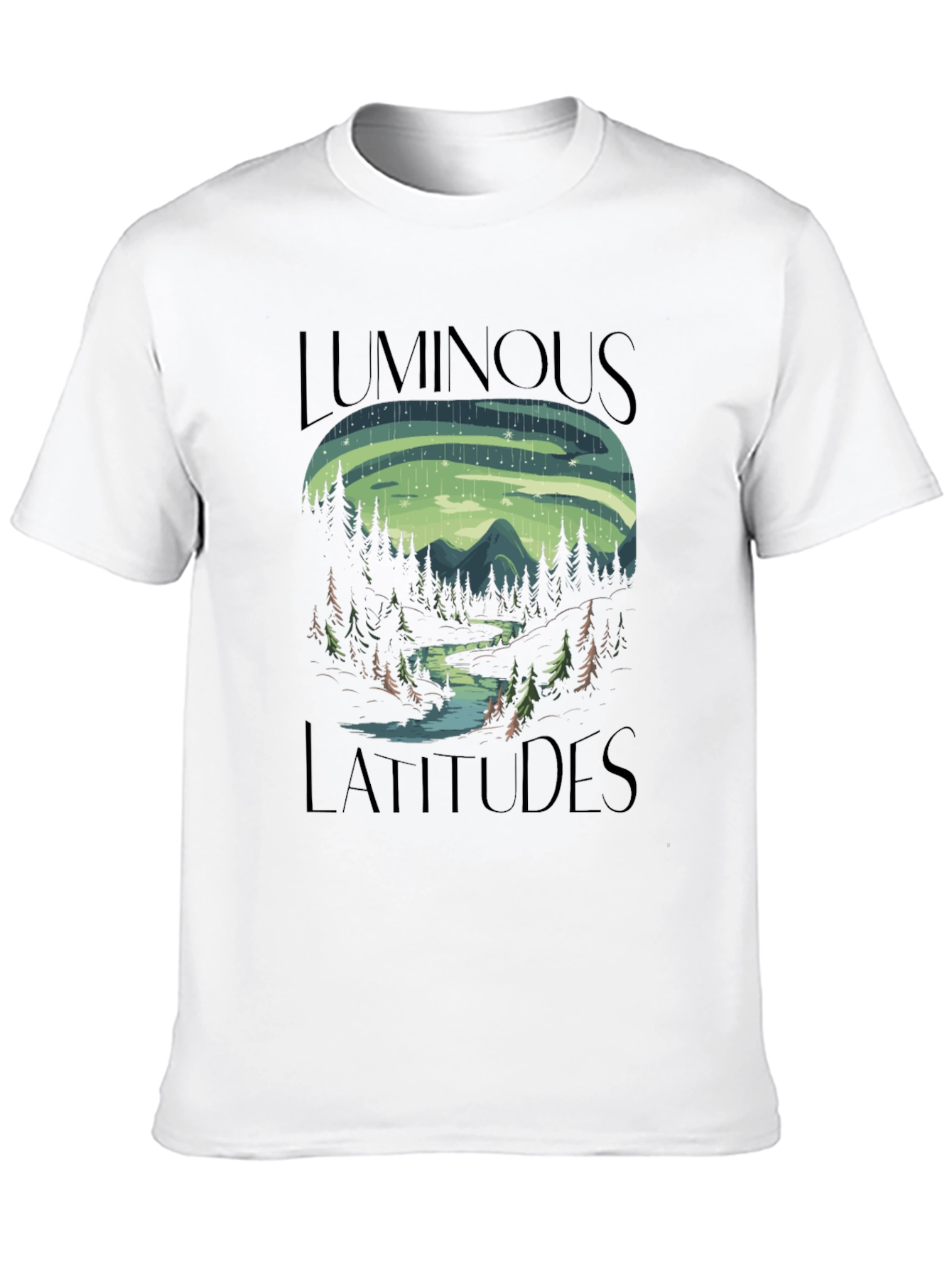 Luminous Latitudes Graphic Tee - Northern Lights Design