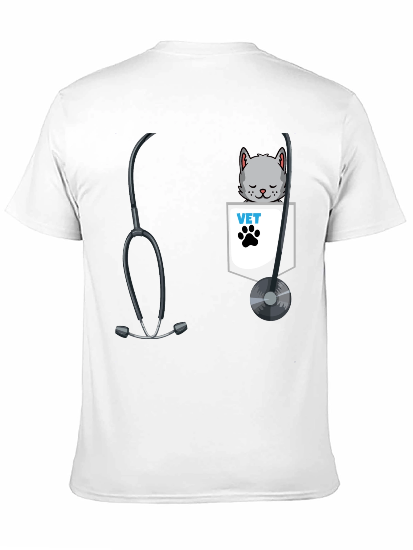 Vet Cat Pocket Graphic T-Shirt