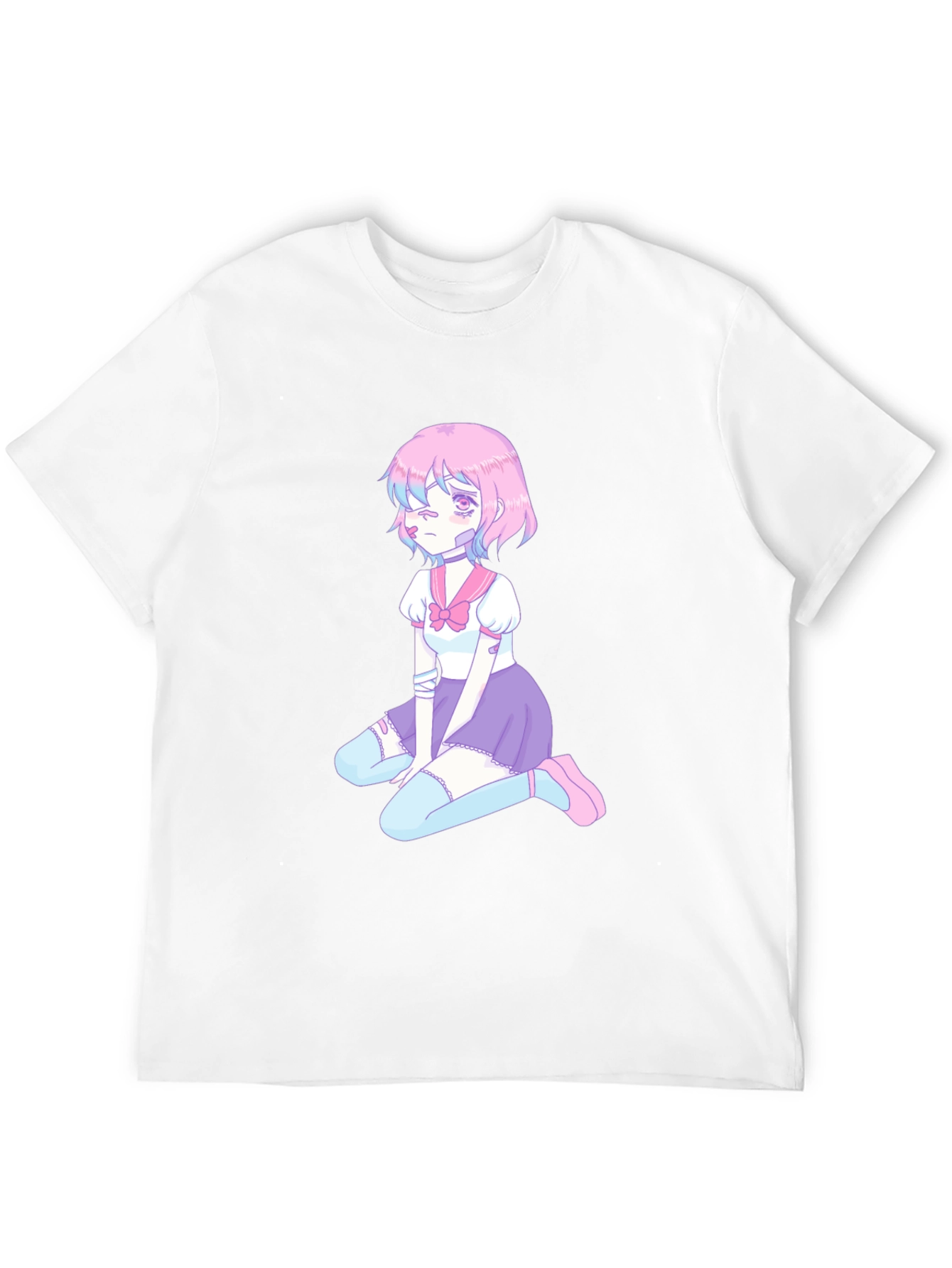 Anime Girl Graphic Tee - Black