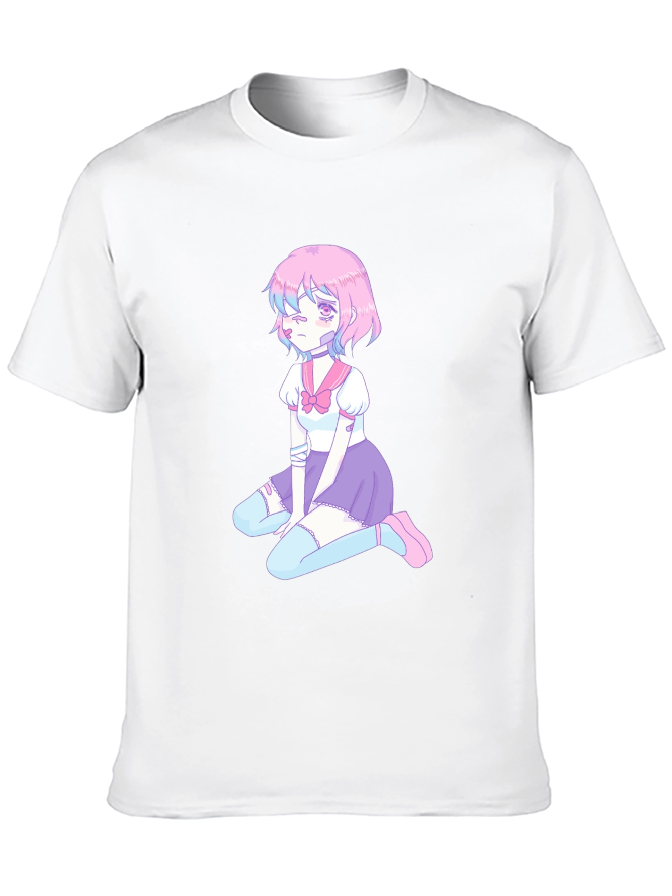 Anime Girl Graphic Tee - Black