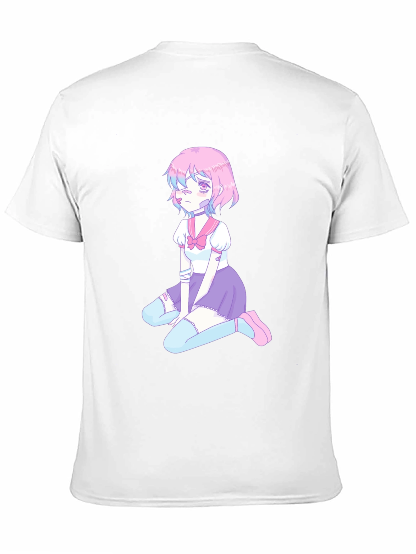 Anime Girl Graphic Tee - Black