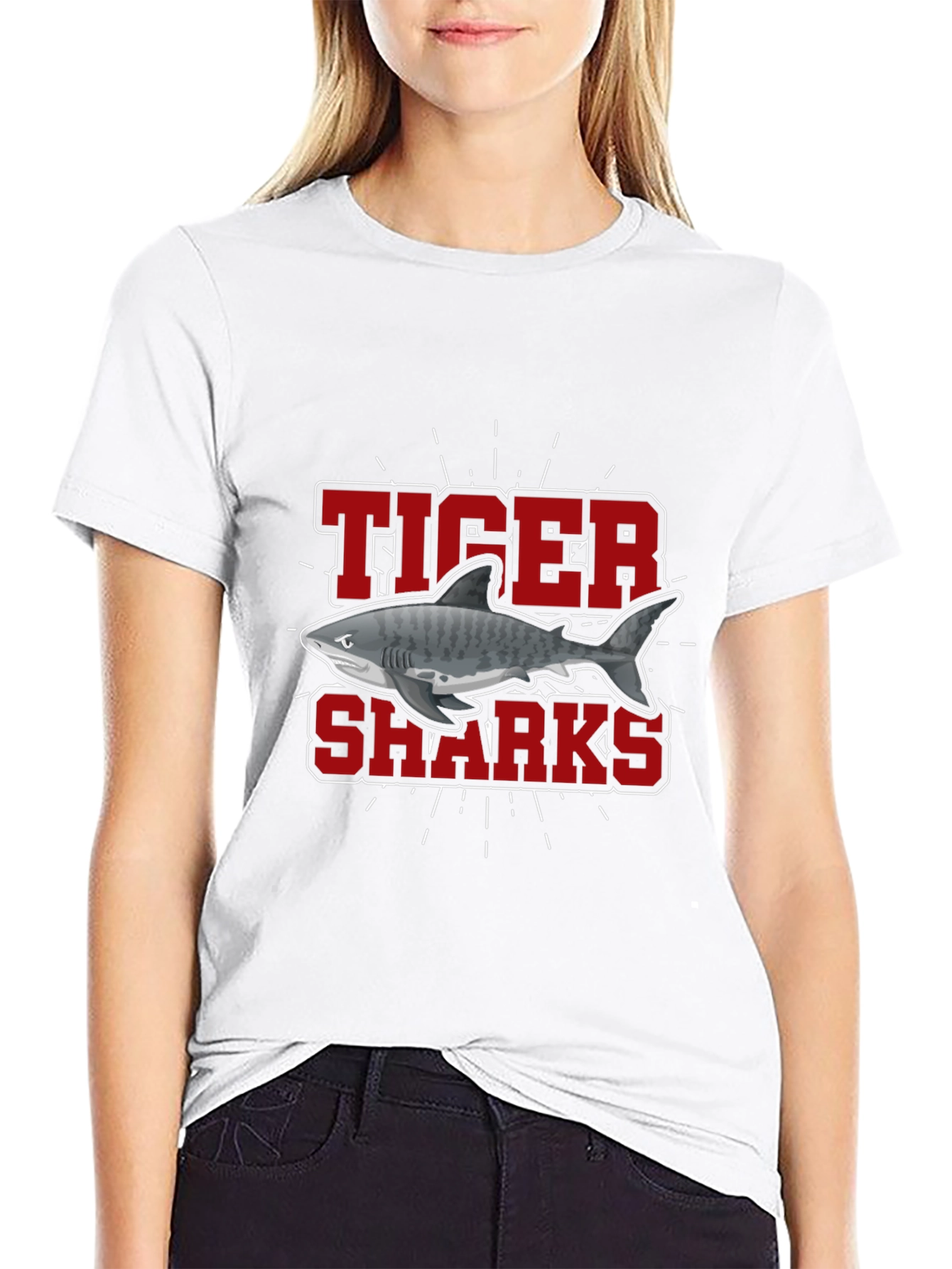 Tiger Sharks Graphic Tee - Black Cotton T-Shirt