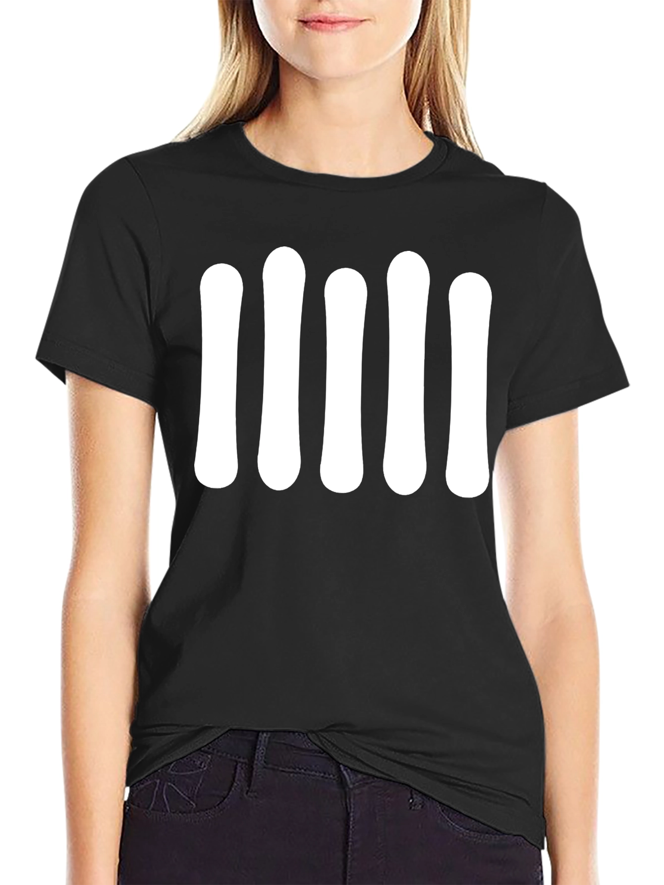 Black T-Shirt with Bold White Graphic