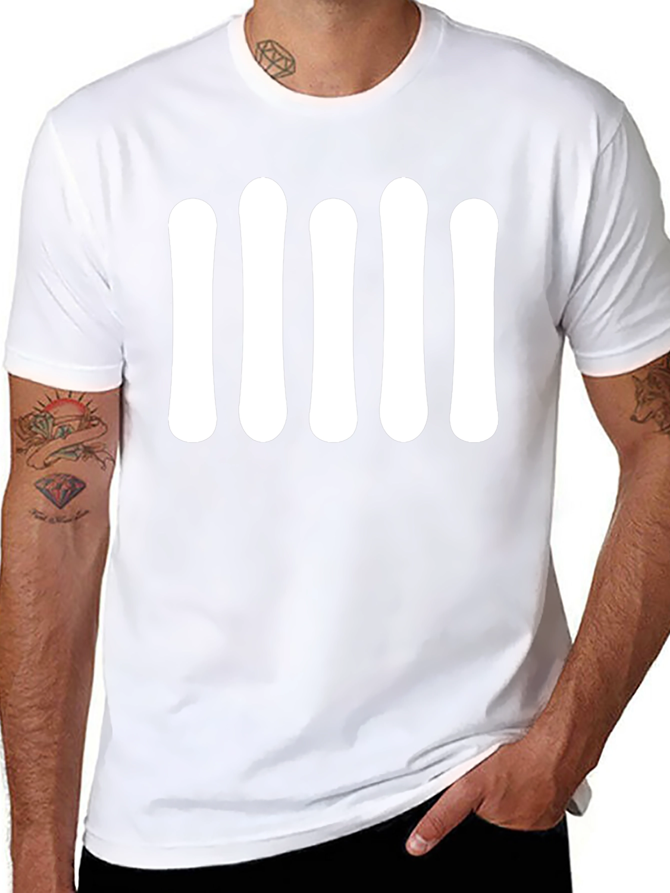 Black T-Shirt with Bold White Graphic