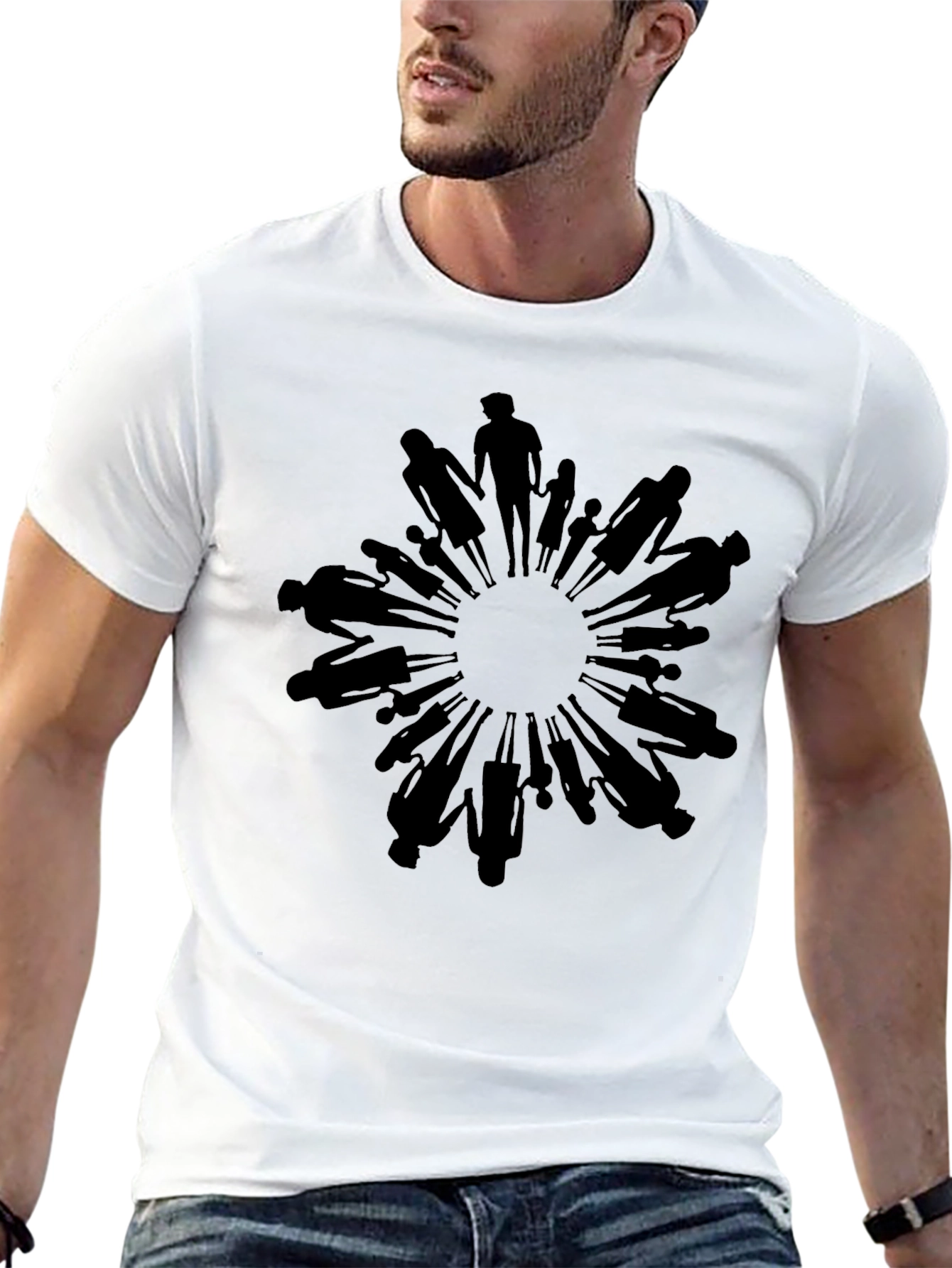 Unity Circle Graphic Tee - Black Crew Neck