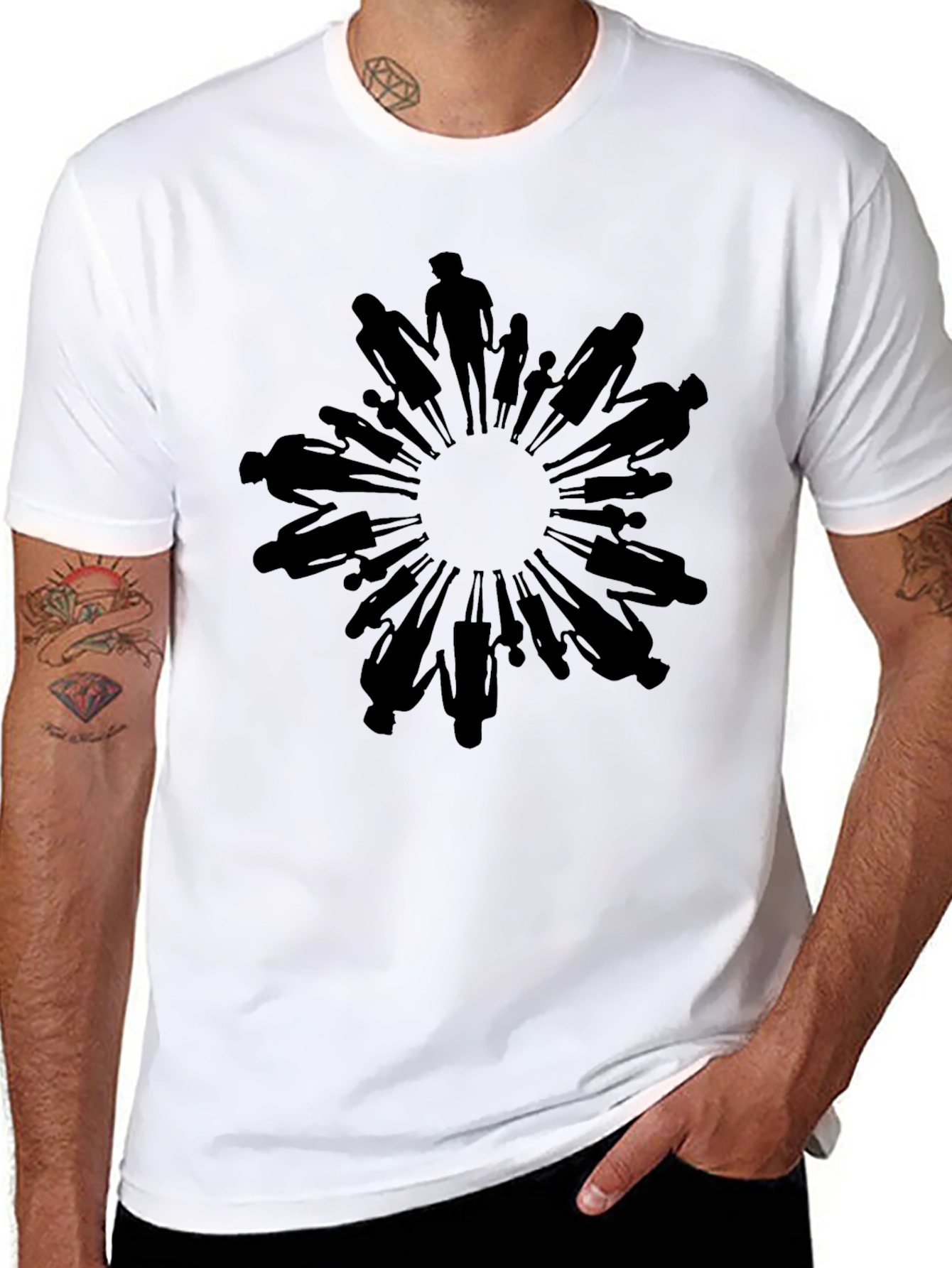 Unity Circle Graphic Tee - Black Crew Neck