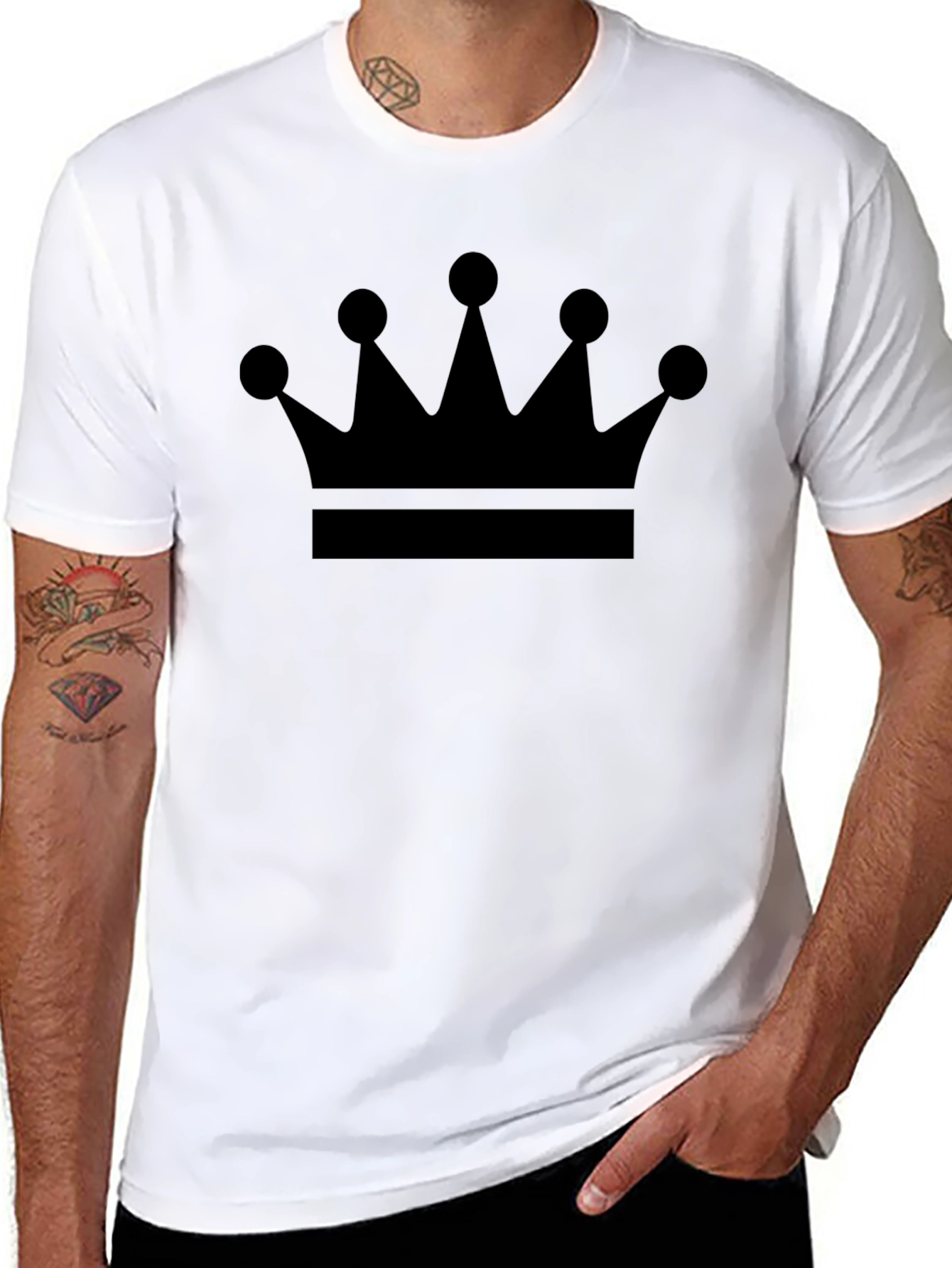 Crown Graphic Print Mens Black T-Shirt