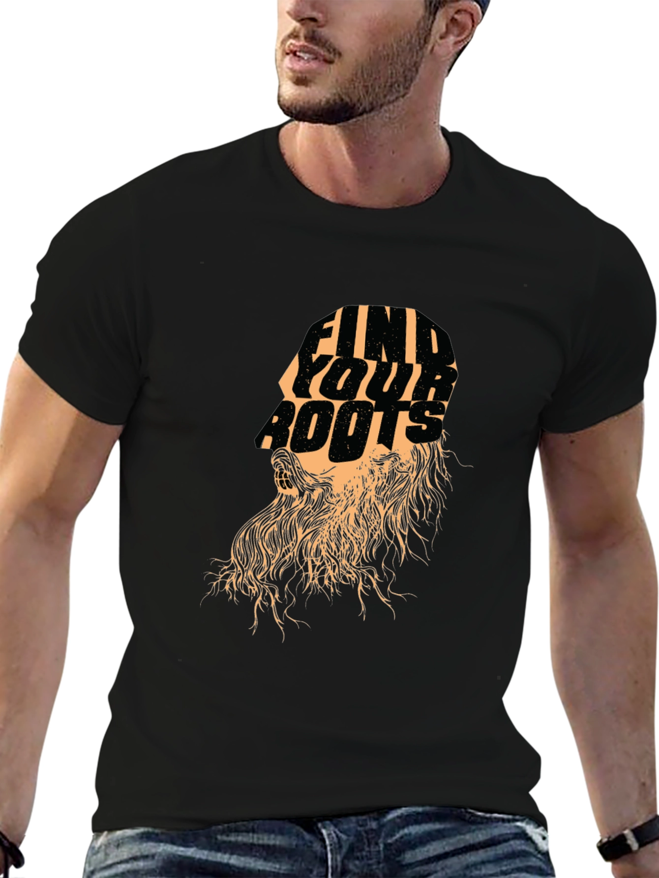 Find Your Roots Graphic Black T-Shirt