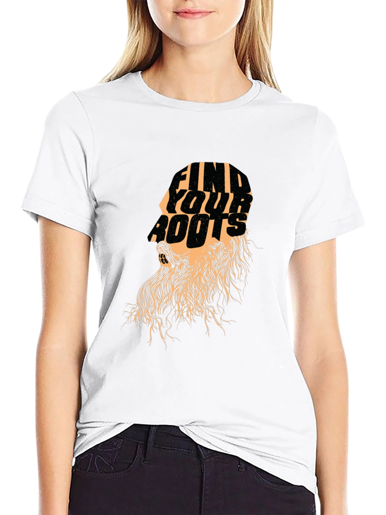 Find Your Roots Graphic Black T-Shirt