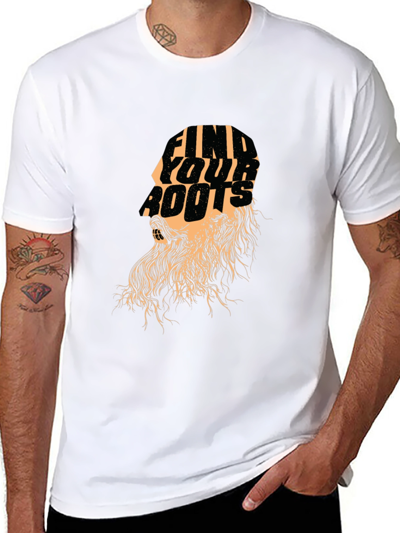 Find Your Roots Graphic Black T-Shirt