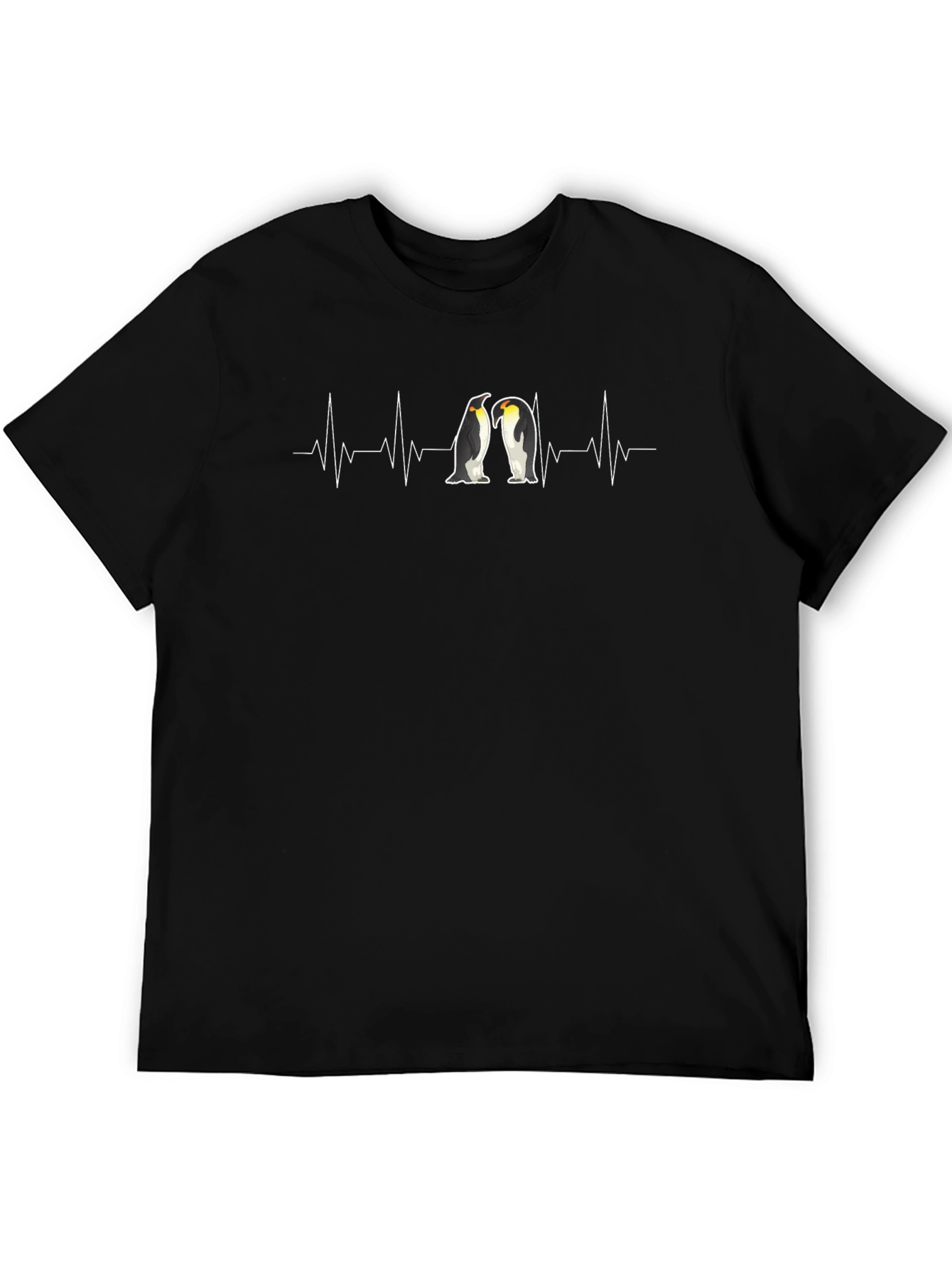 Penguin Heartbeat Graphic Tee - Black