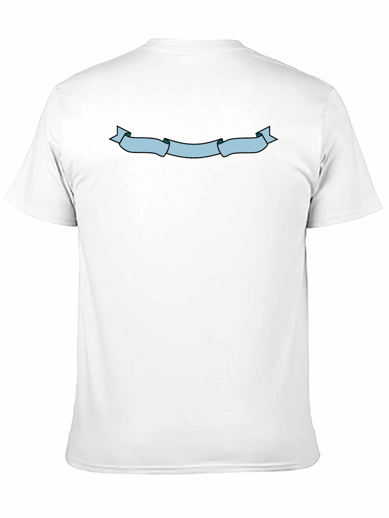 Mens Black T-Shirt with Light Blue Ribbon Graphic