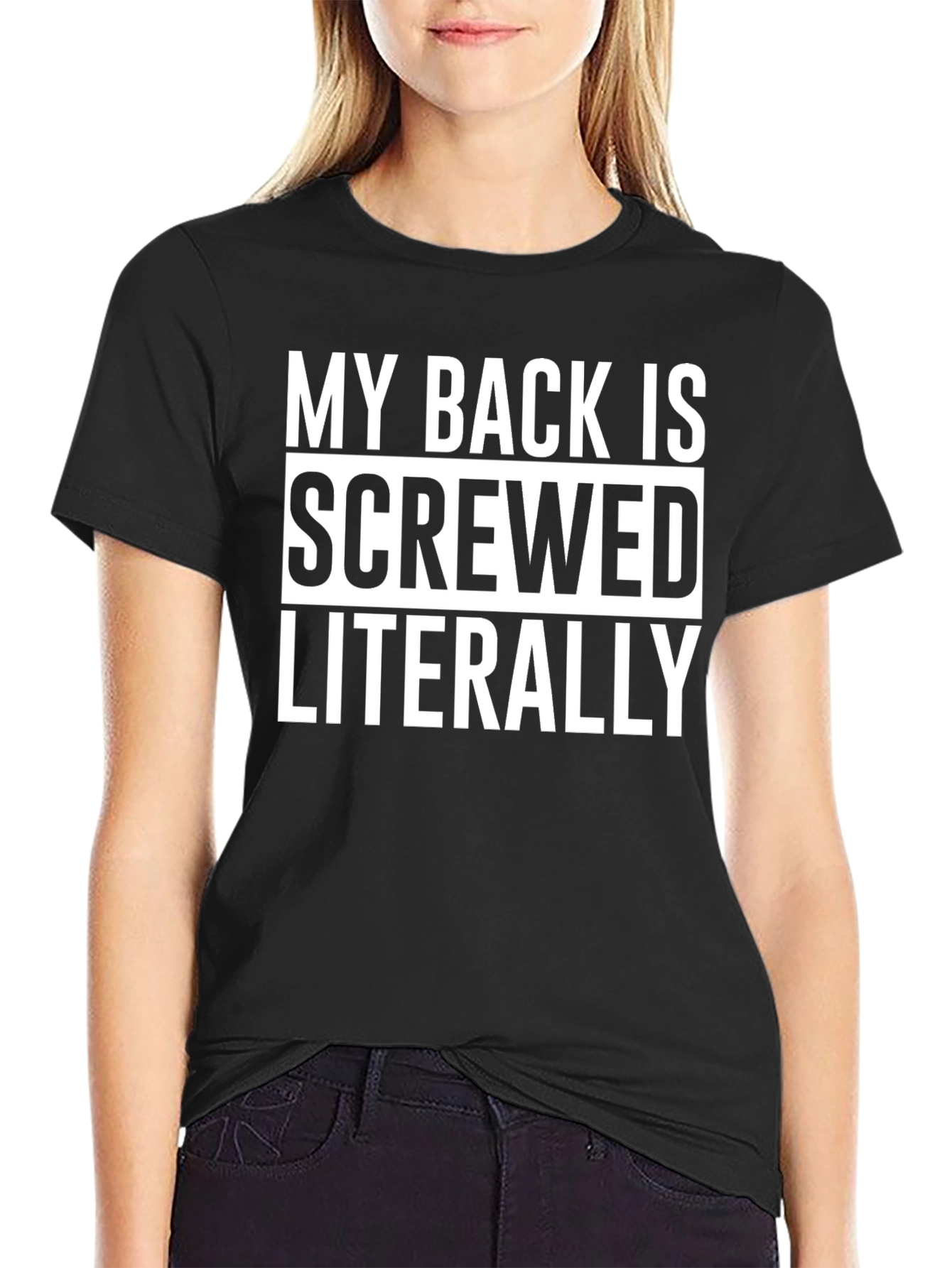 My Back is Screwed T-Shirt Funny Pain Relief Tee