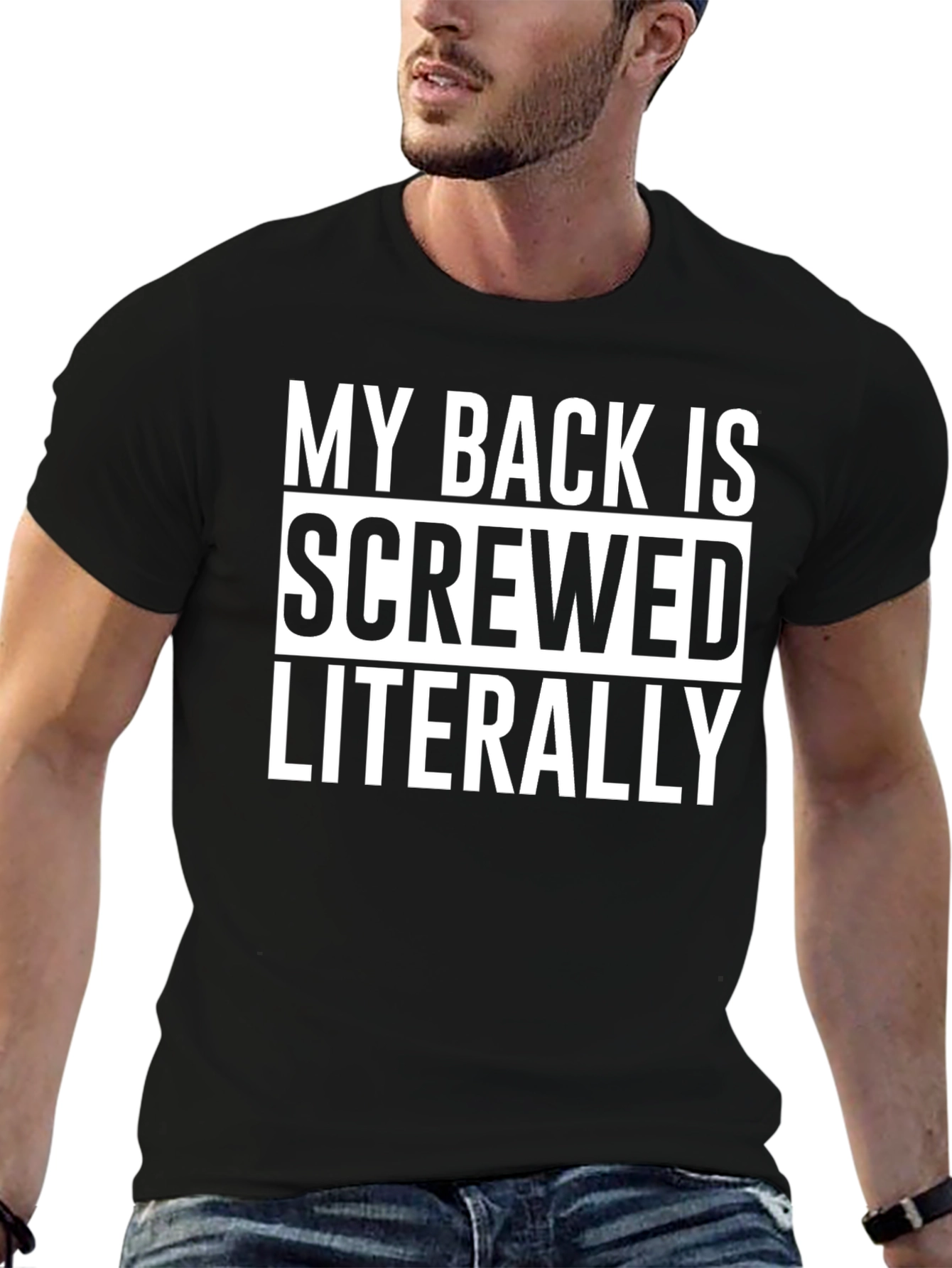 My Back is Screwed T-Shirt Funny Pain Relief Tee