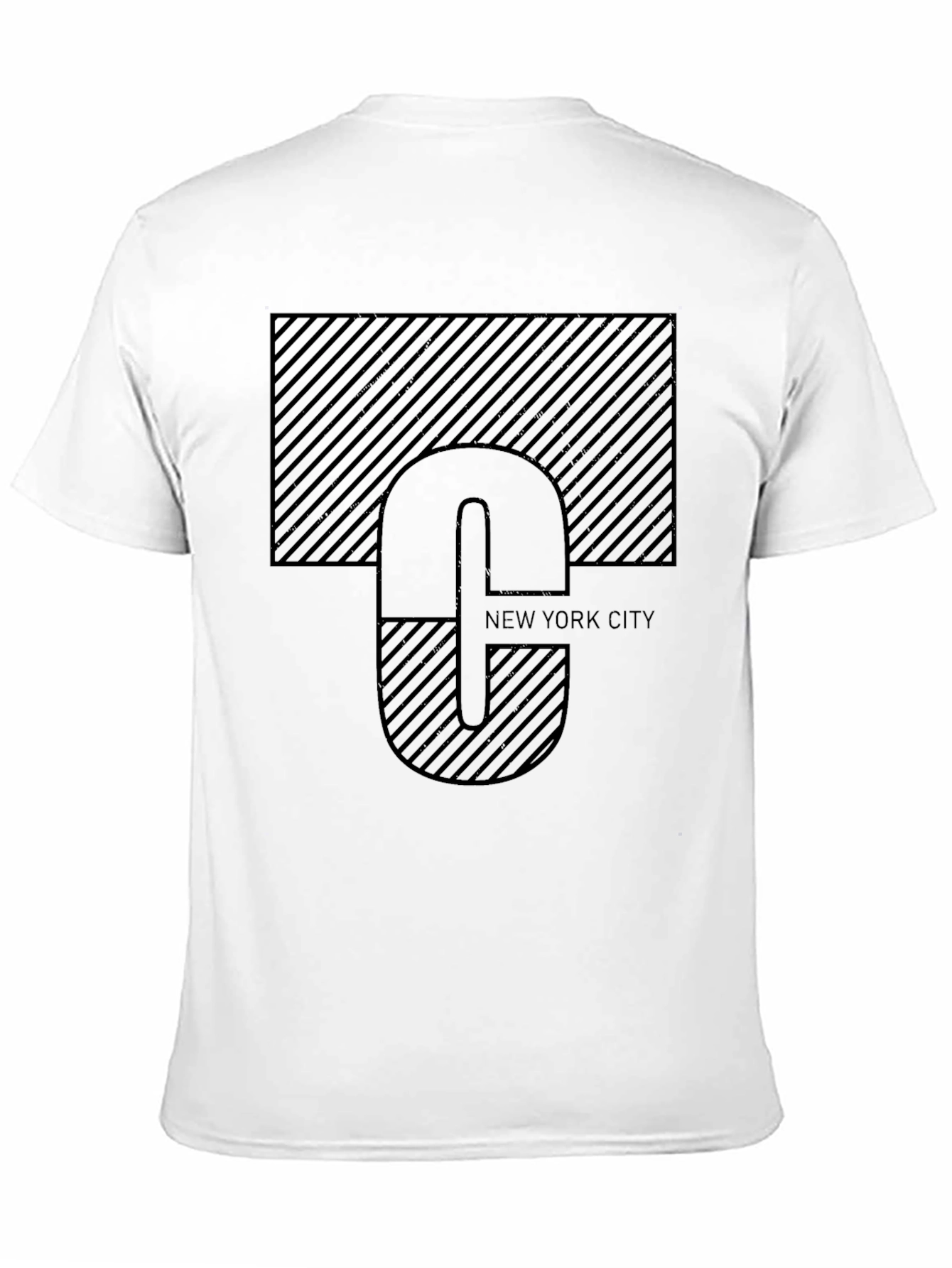 NYC Graphic Tee - Modern Striped Design Black