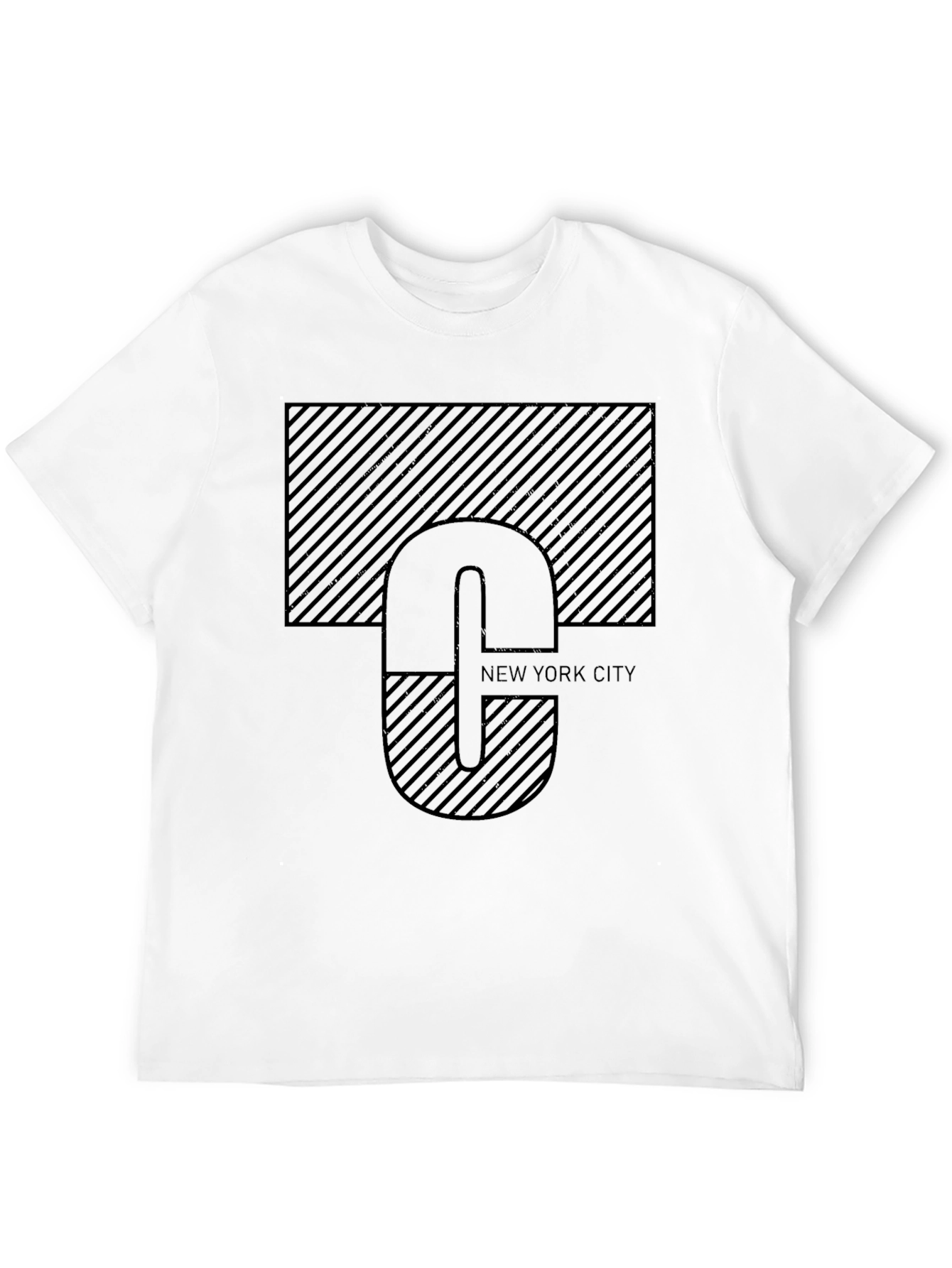 NYC Graphic Tee - Modern Striped Design Black