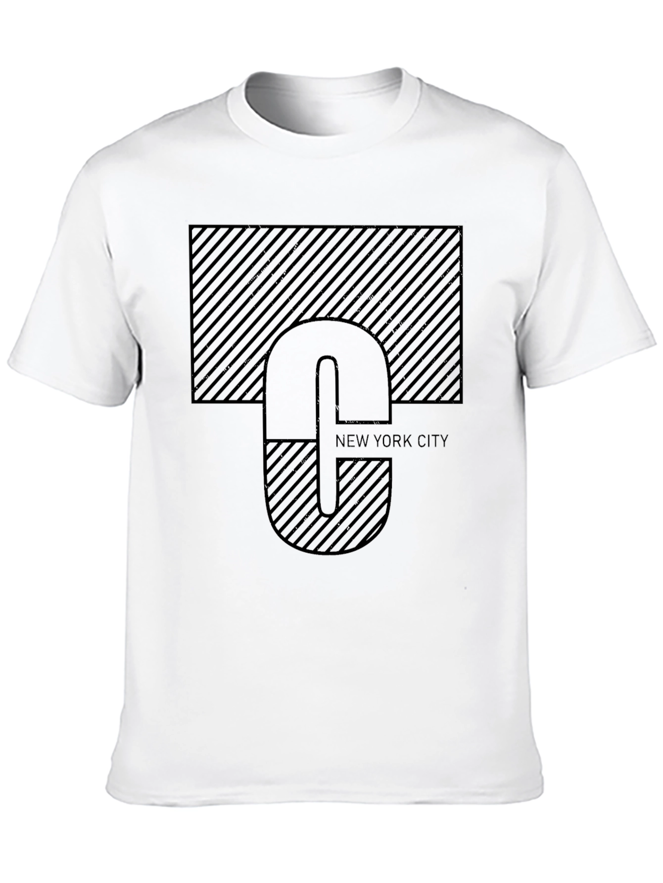 NYC Graphic Tee - Modern Striped Design Black