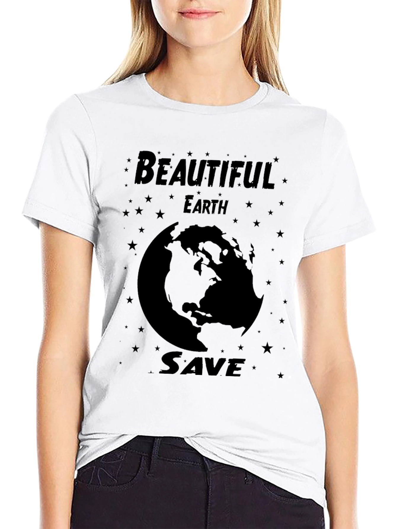 Beautiful Earth Save Globe Graphic T-Shirt