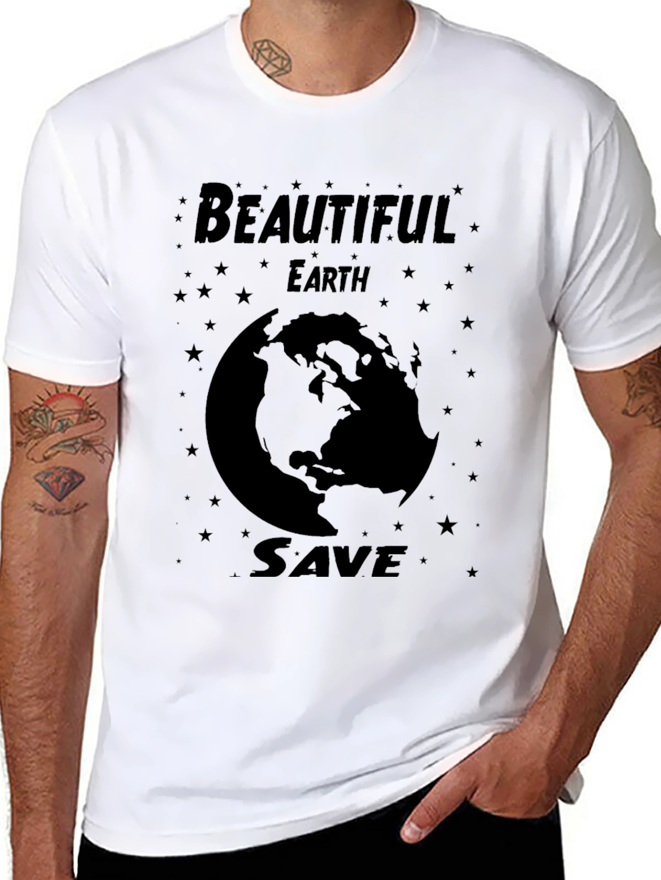 Beautiful Earth Save Globe Graphic T-Shirt