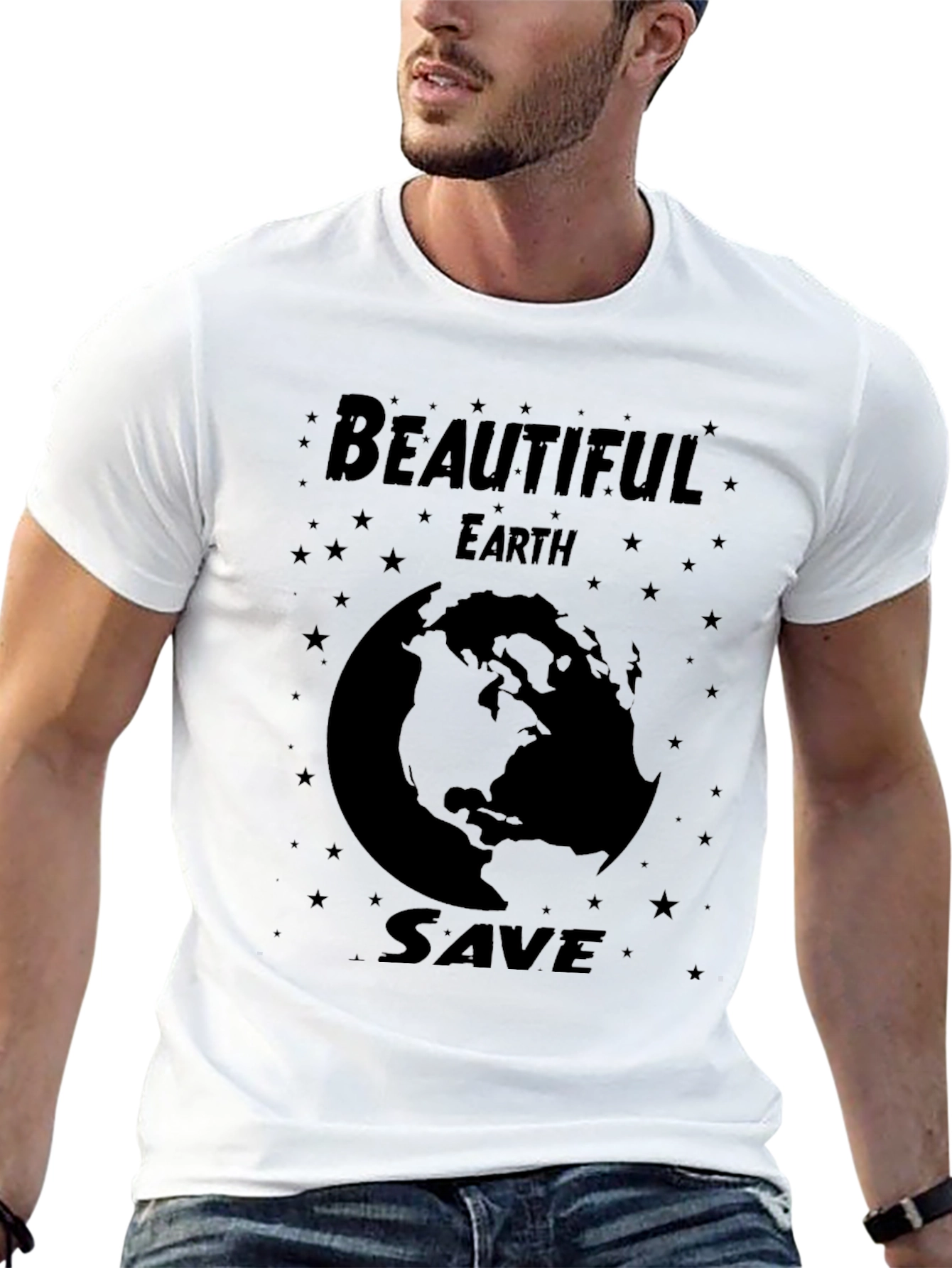 Beautiful Earth Save Globe Graphic T-Shirt