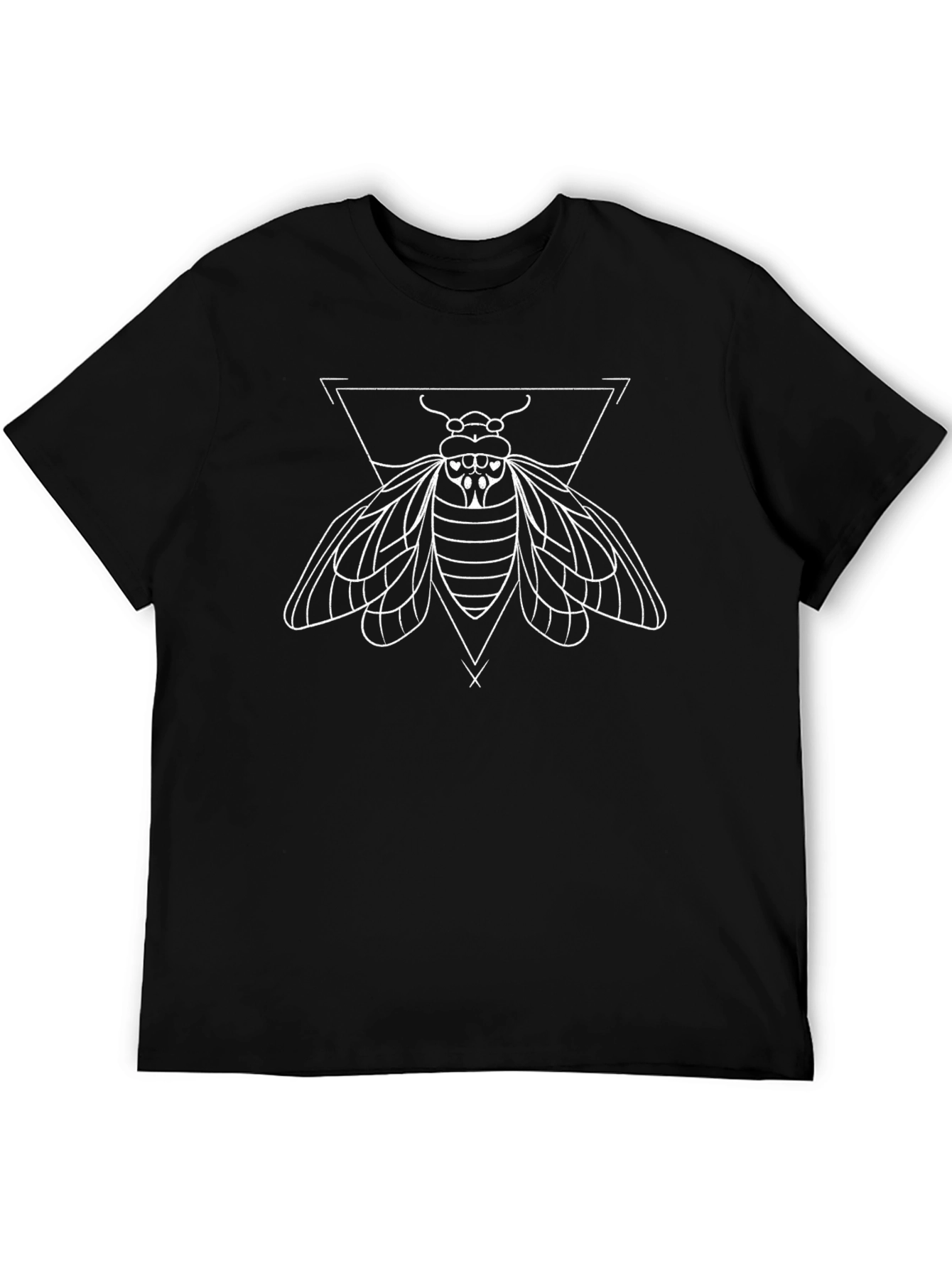 Geometric Insect Graphic Tee - Black
