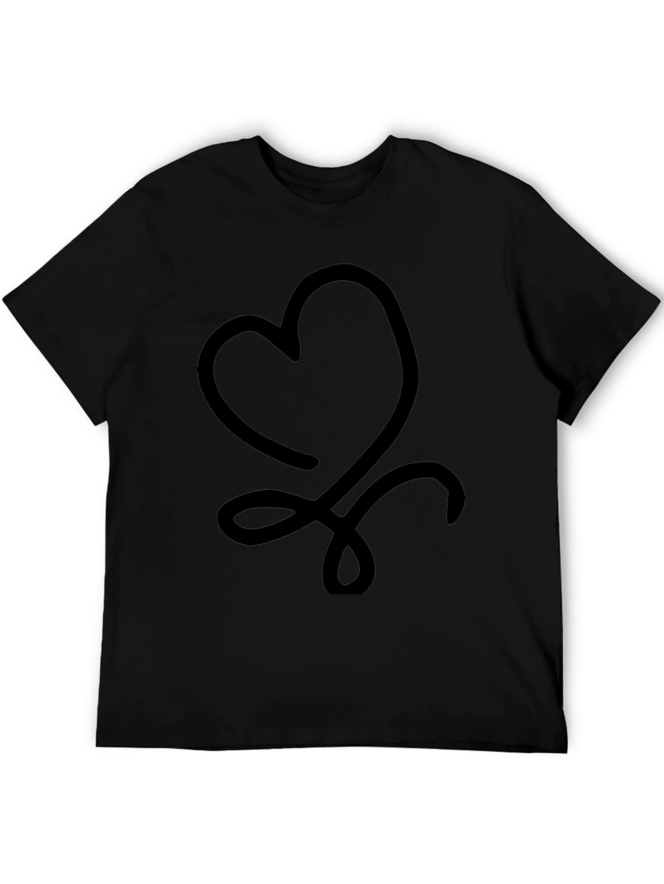 Heart Knot Graphic Black T-Shirt