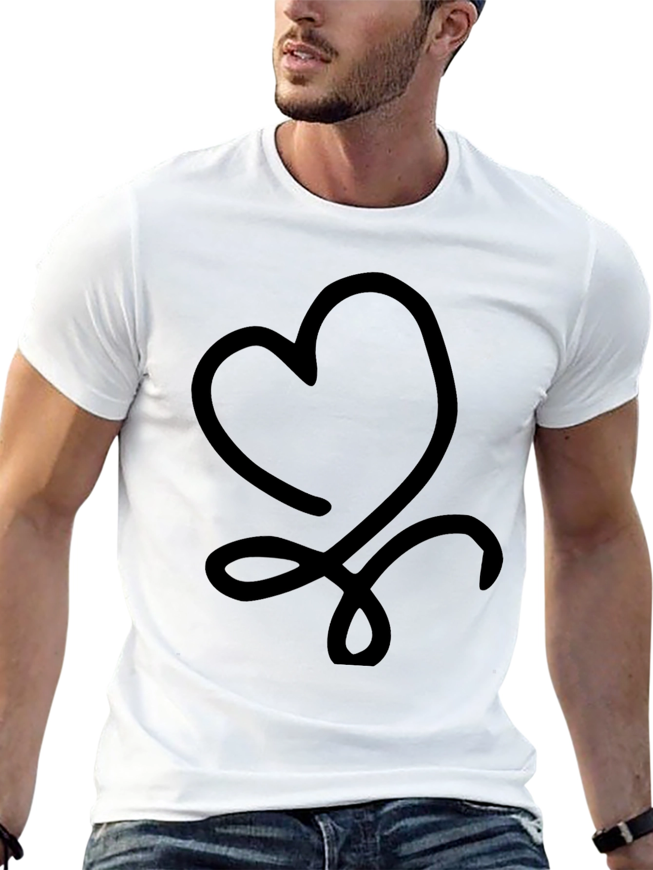 Heart Knot Graphic Black T-Shirt